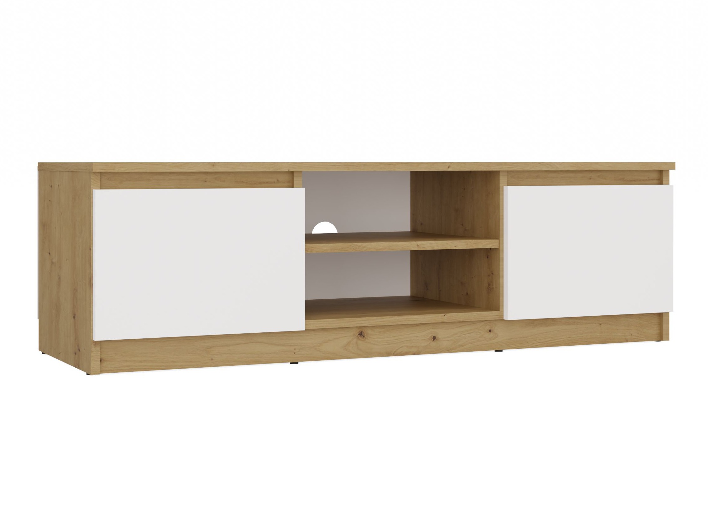 Mobile porta TV Elbvelu 123 (Rovere Artisan + Bianco)