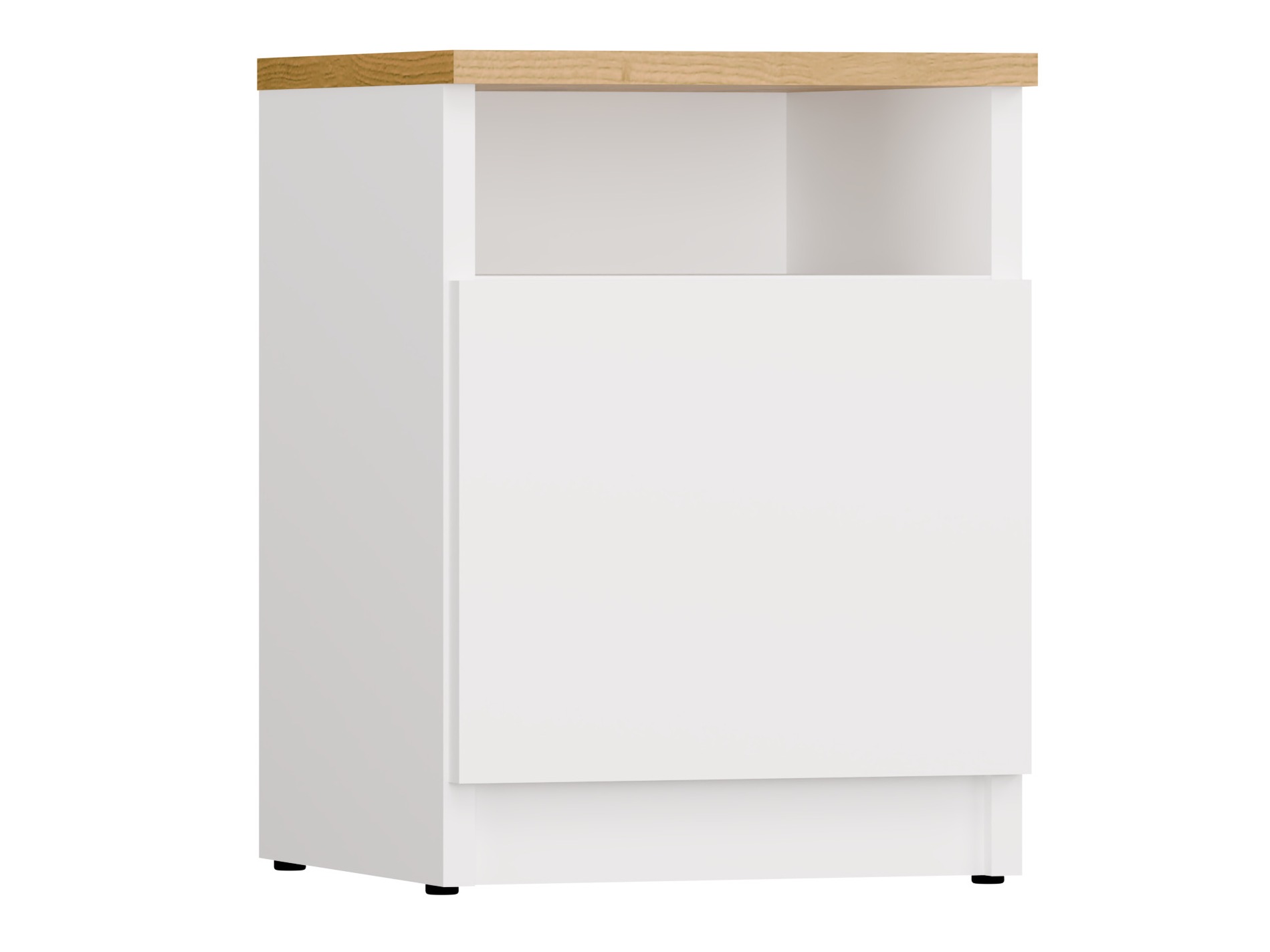 Comodino Mandeville 305 (Bianco + Rovere Artisan)