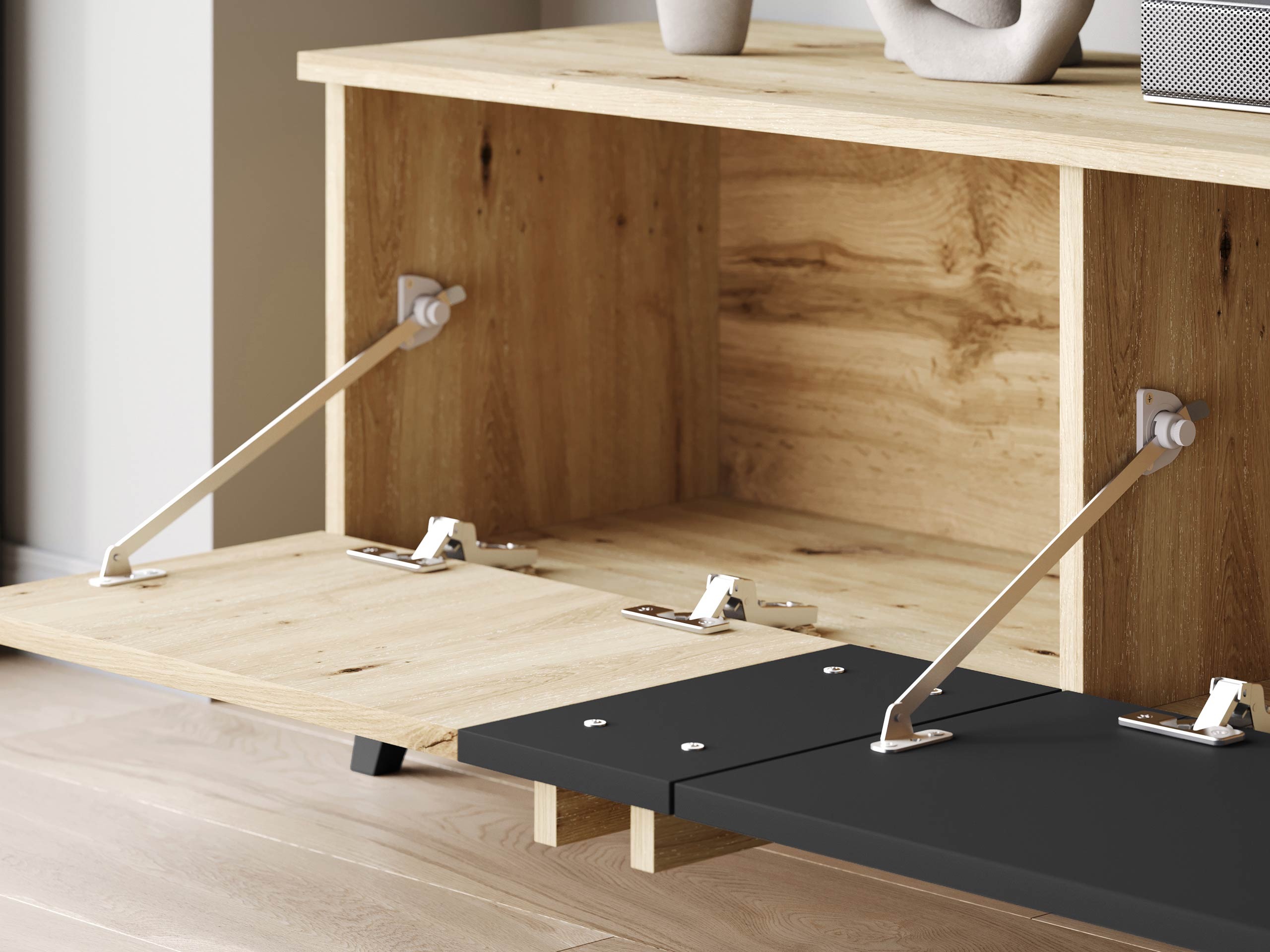 Mobile porta TV Facetor (Rovere Artisan + Grafite)