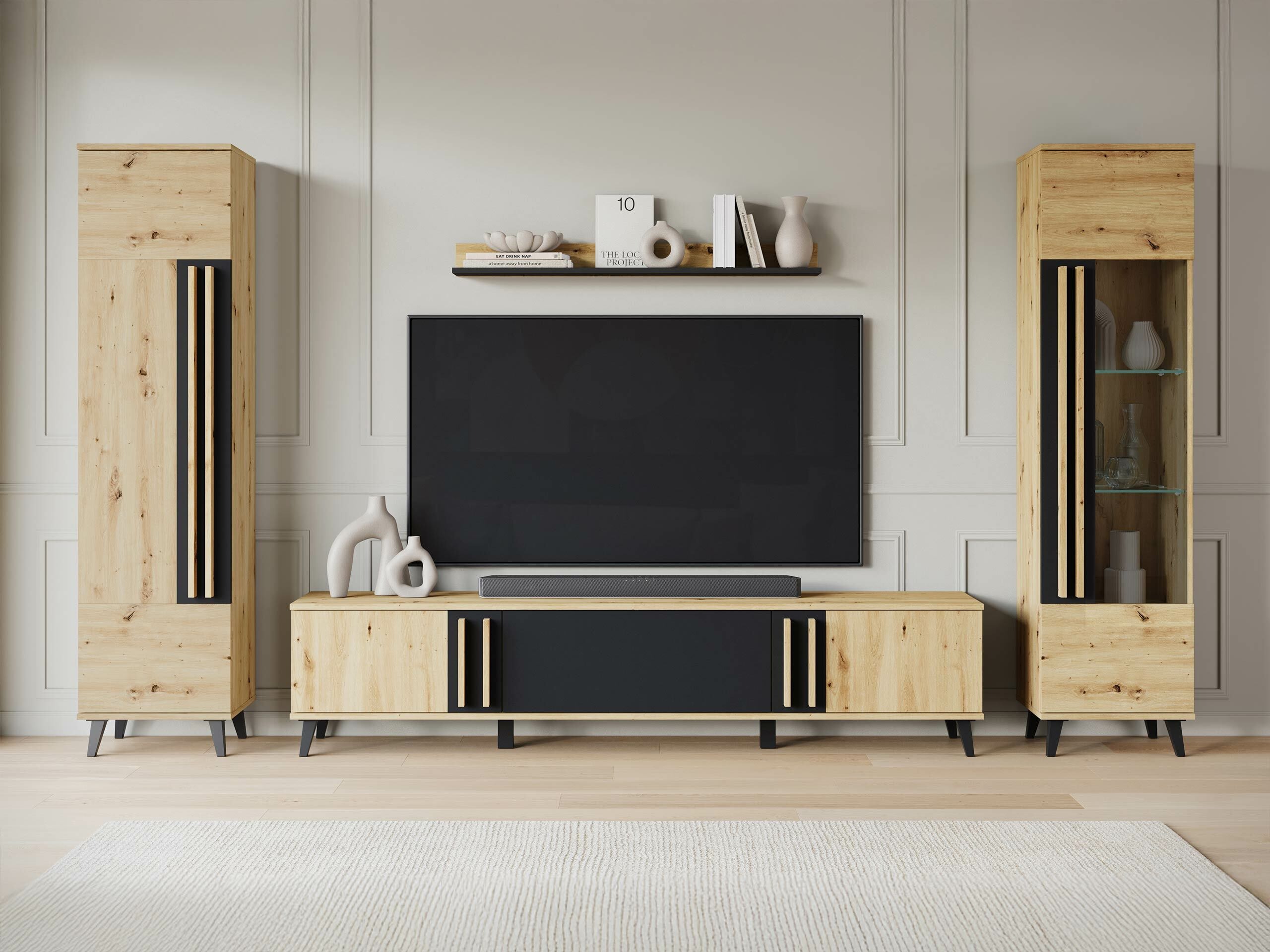 Mobile porta TV Facetor (Rovere Artisan + Grafite)