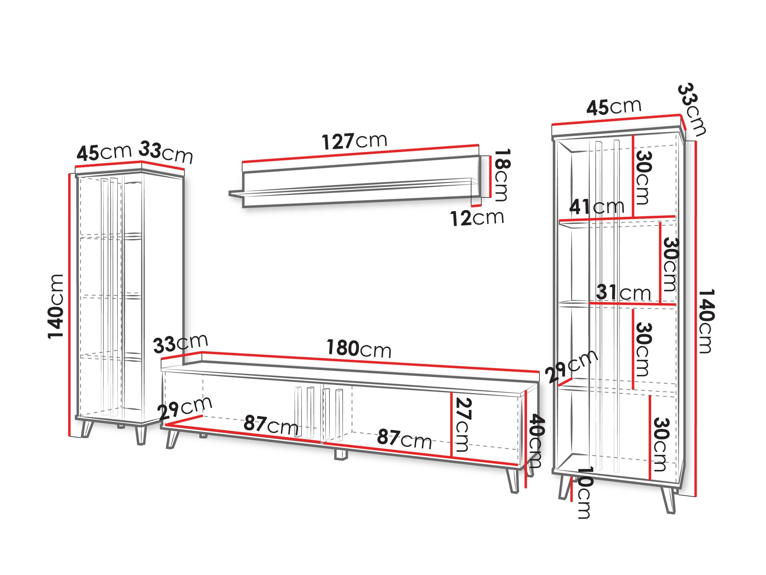 Parete attrezzata Facetor (Congo)
