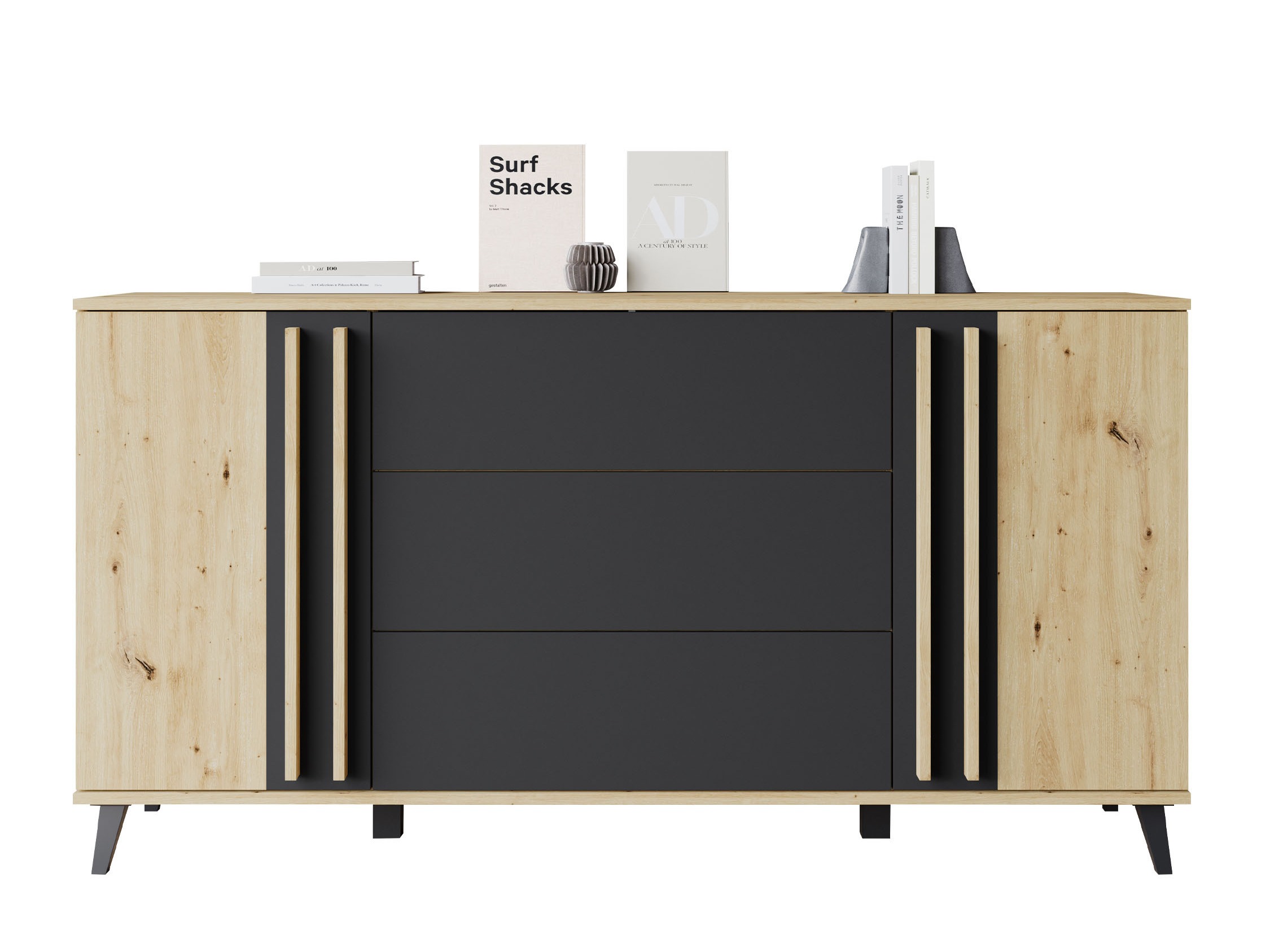 Cassettiera Facetor (Rovere Artisan + Grafite)