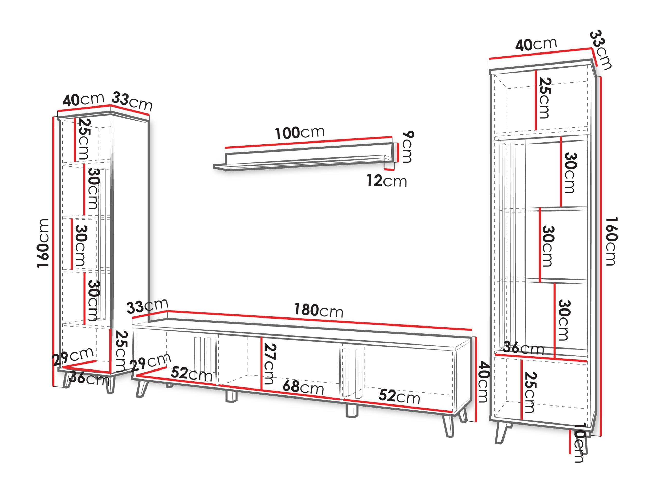 Parete attrezzata Facetor II (Congo)