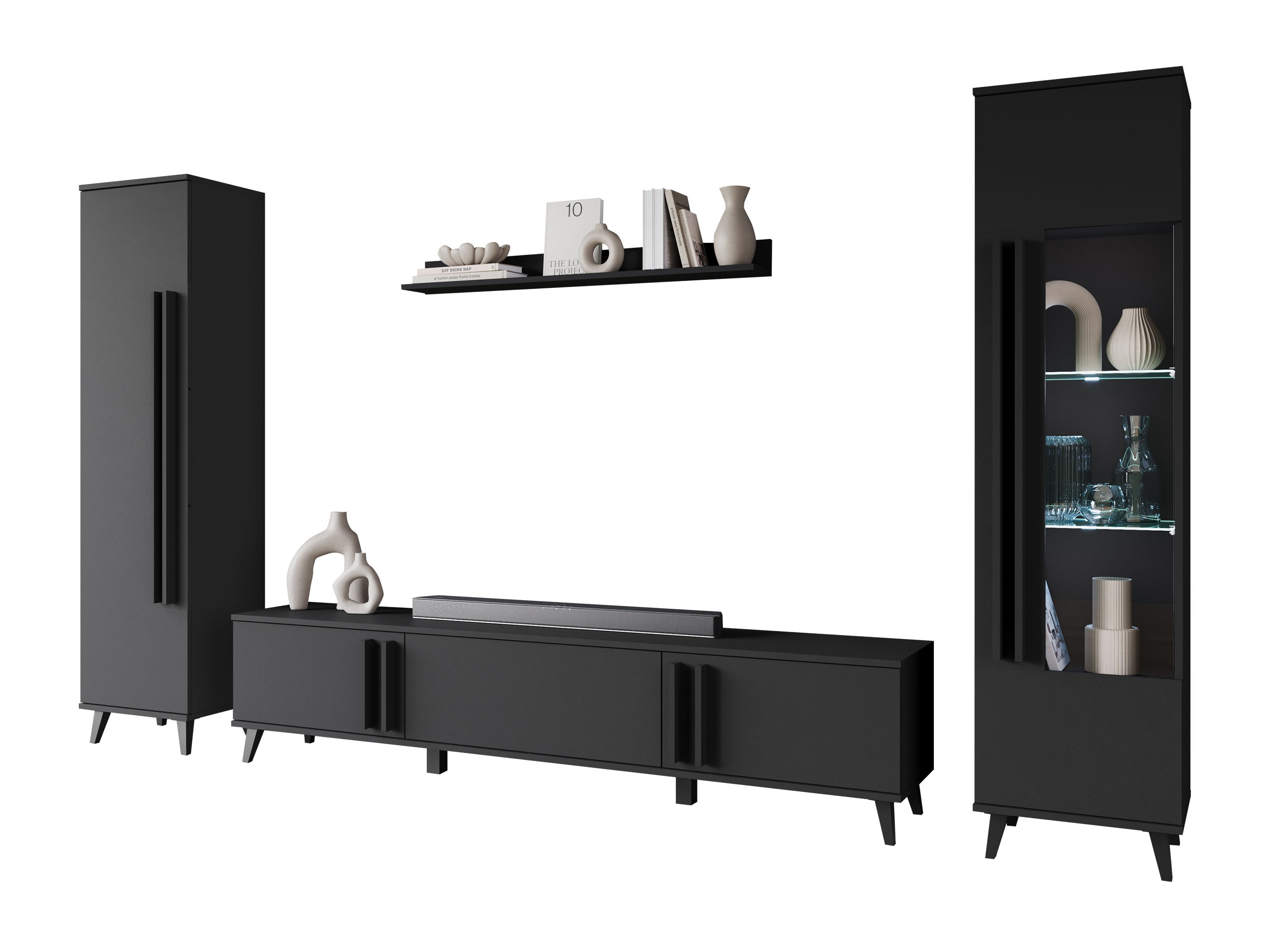 Parete attrezzata Facetor II (Grafite)