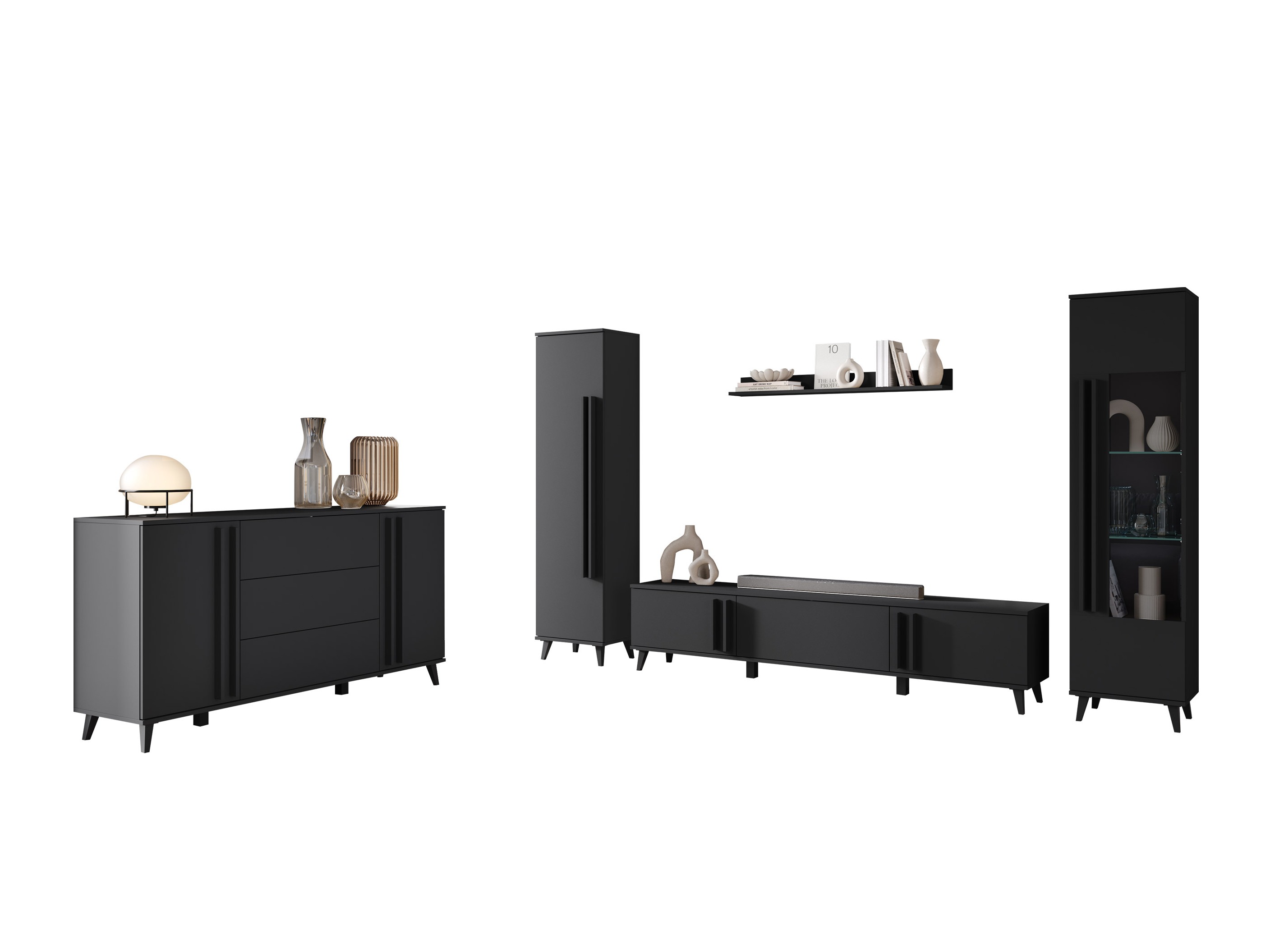 Parete attrezzata Facetor IV (Grafite)