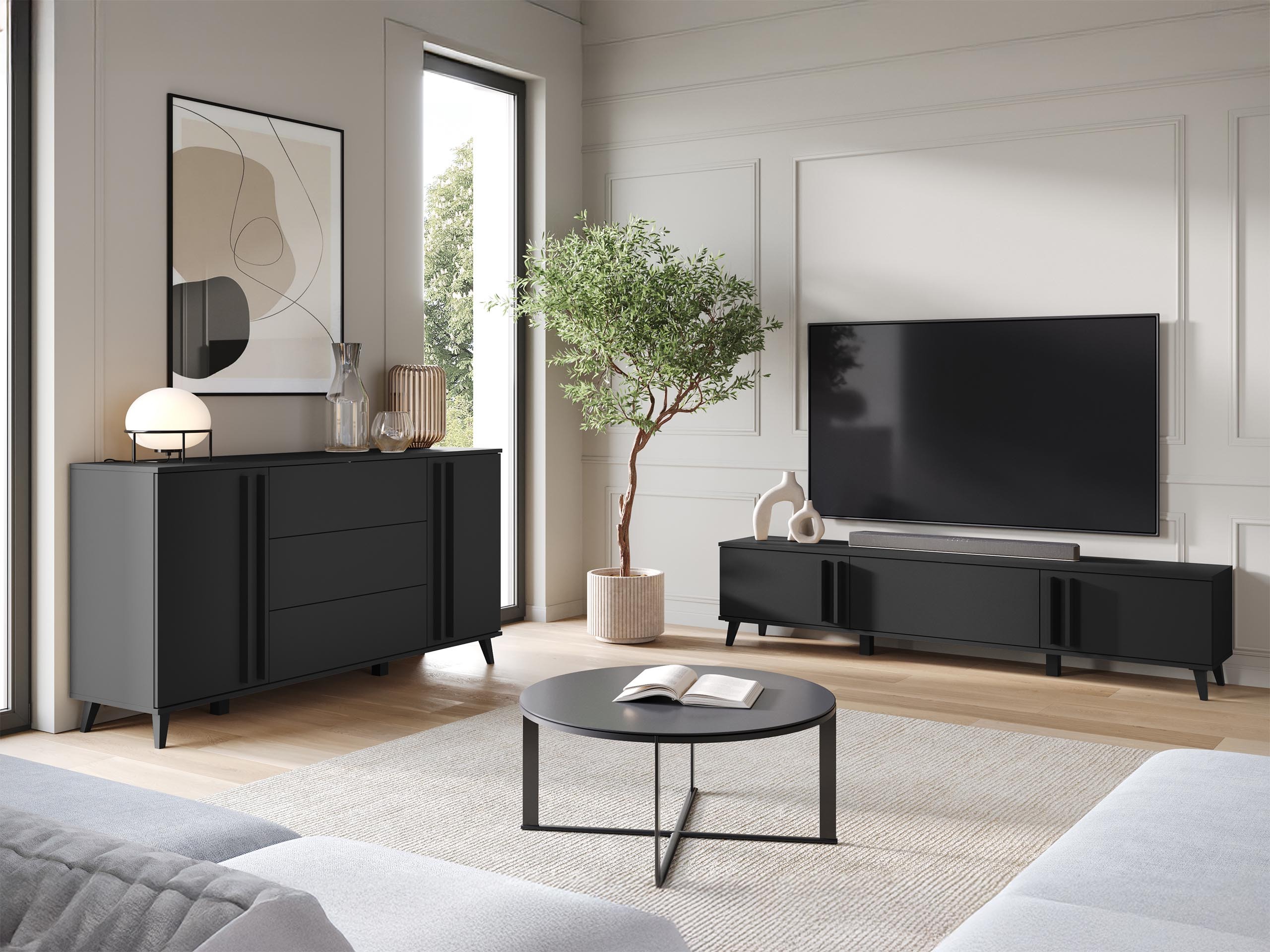 Parete attrezzata Temora 104 (Grafite)