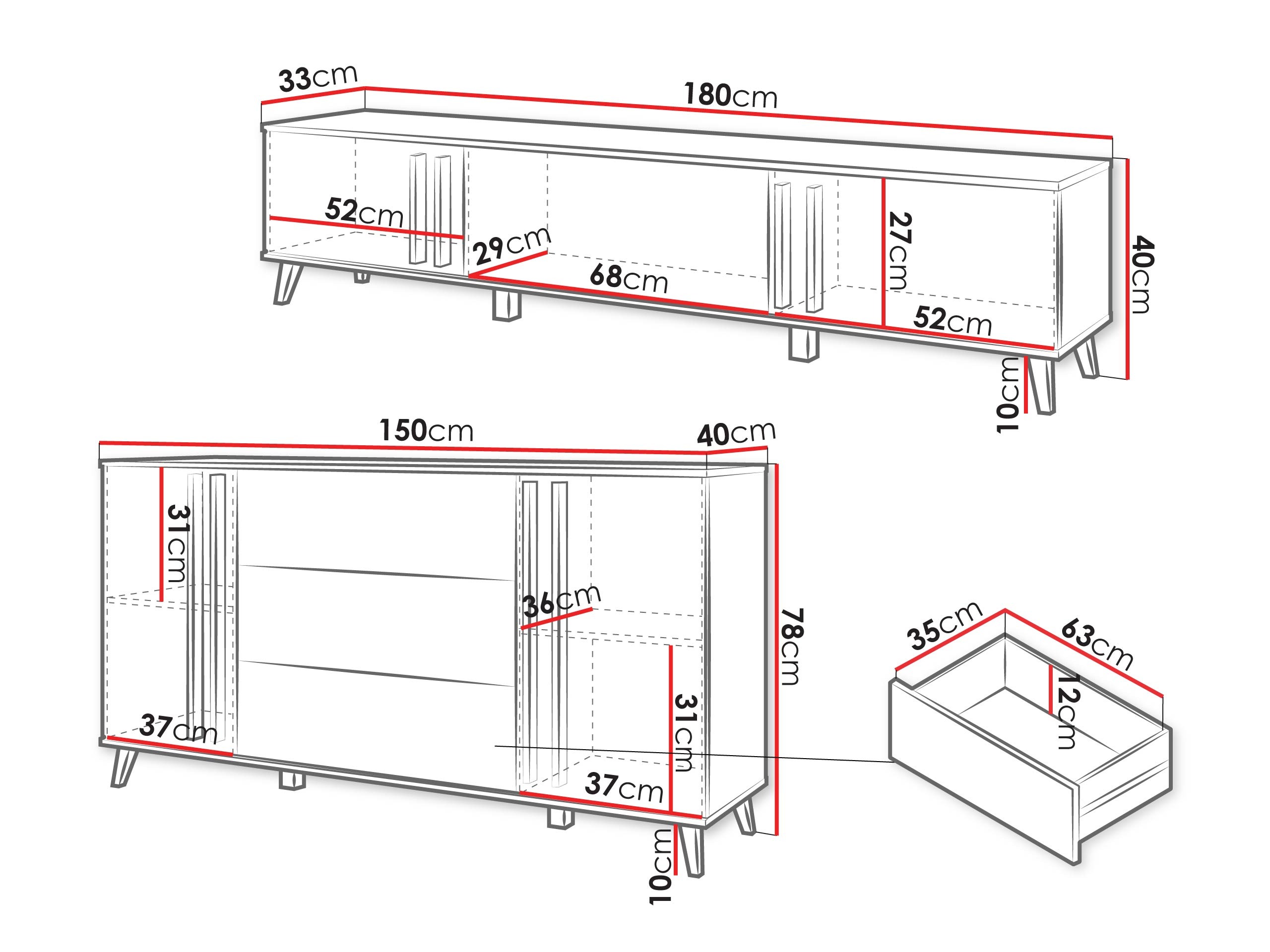 Parete attrezzata Temora 104 (Grafite)