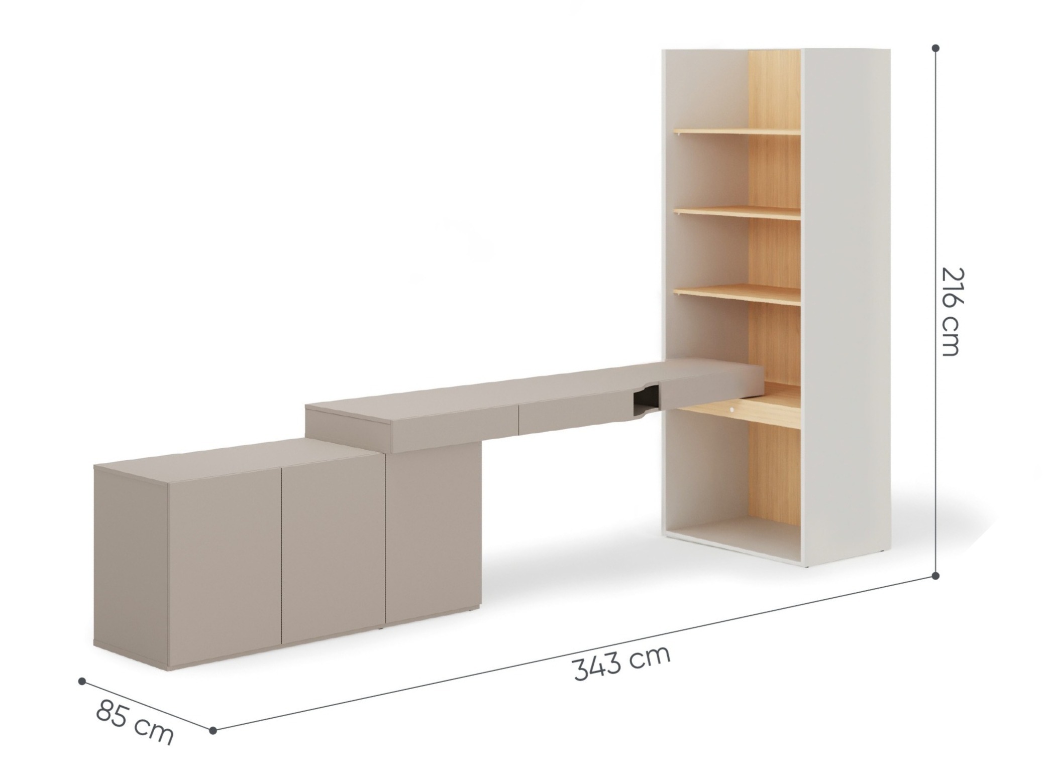 Set ufficio Evareve 118 (Grigio + Quercia)