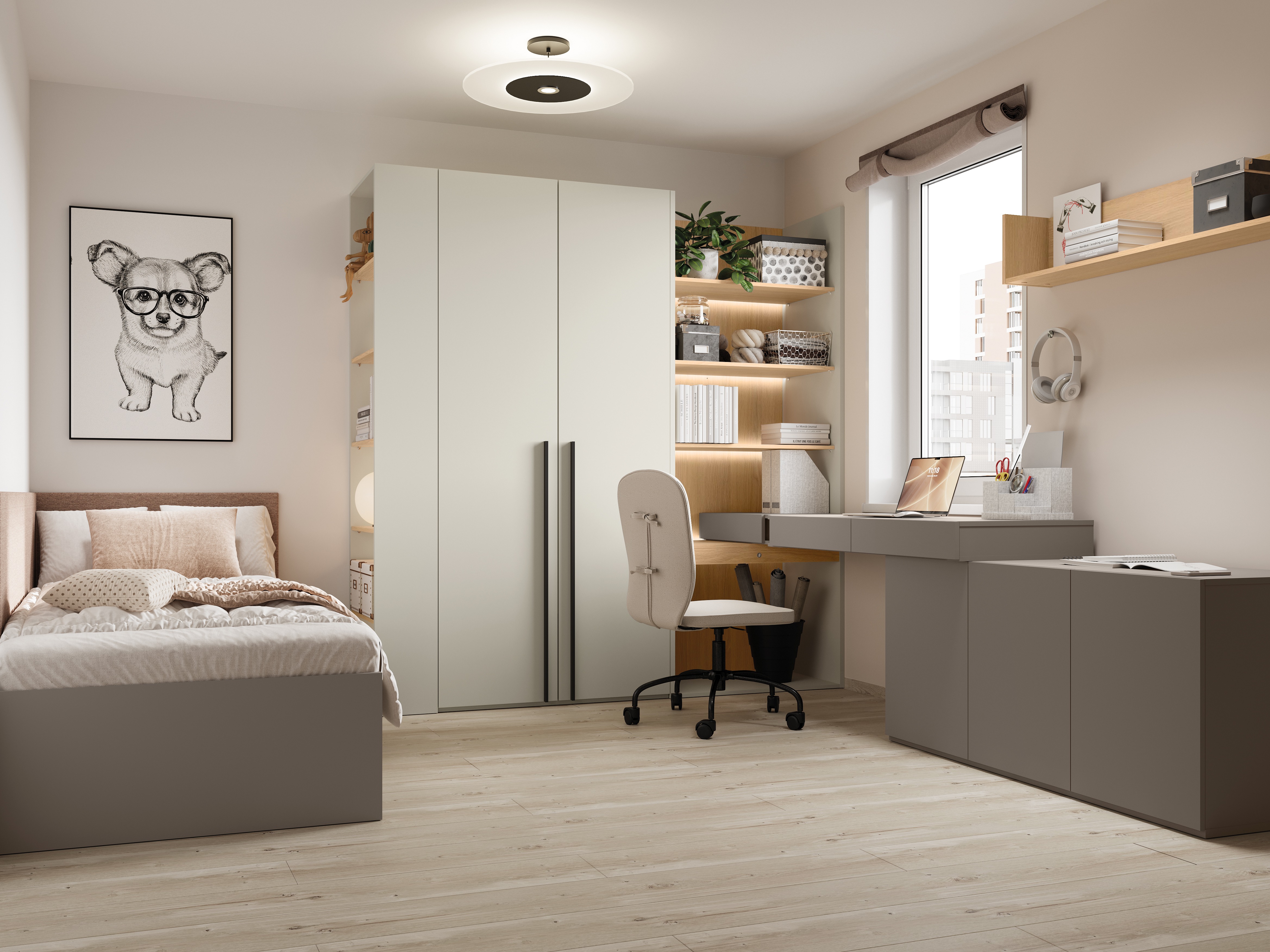 Set ufficio Evareve 118 (Grigio + Quercia)