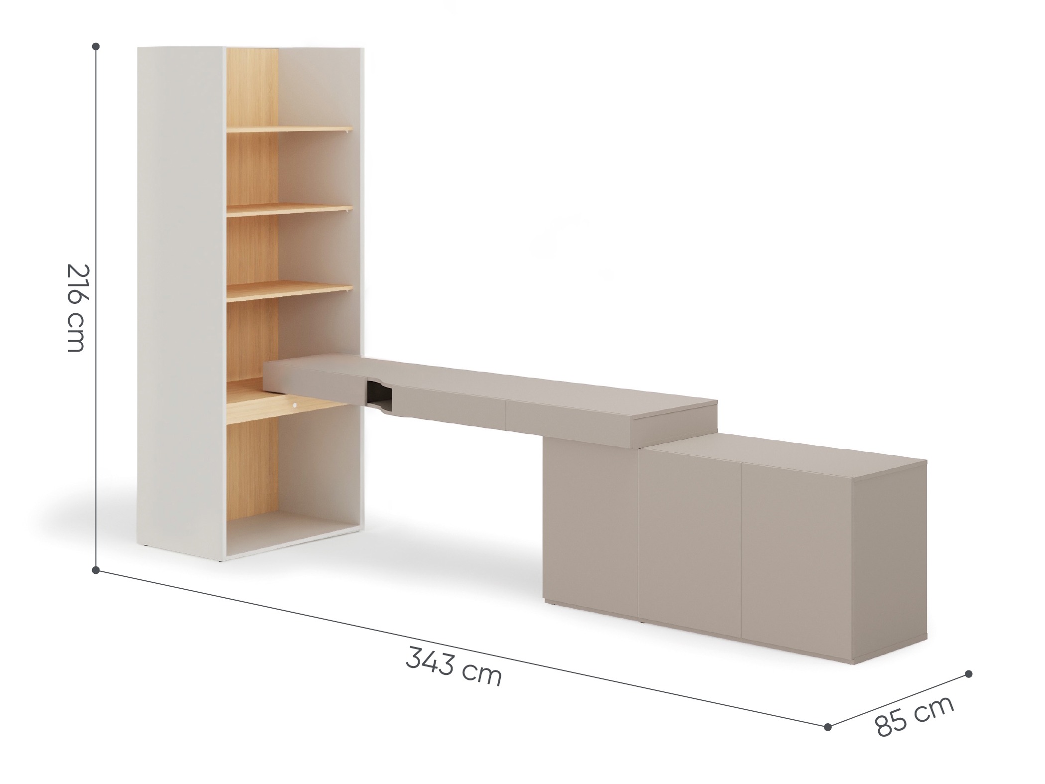 Set ufficio Evareve 118 (Grigio + Quercia)