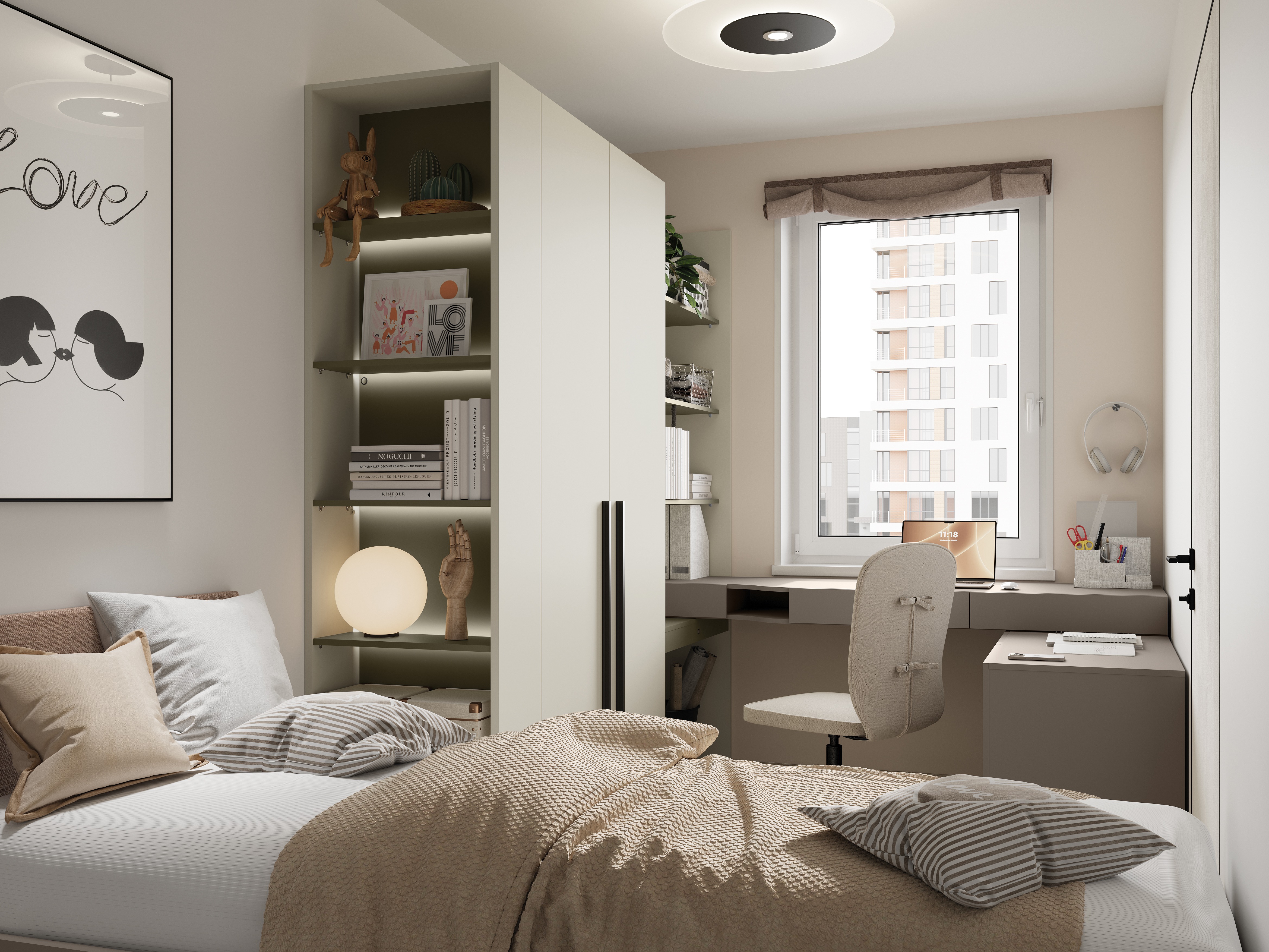 Set ufficio Evareve 118 (Grigio + Verde)