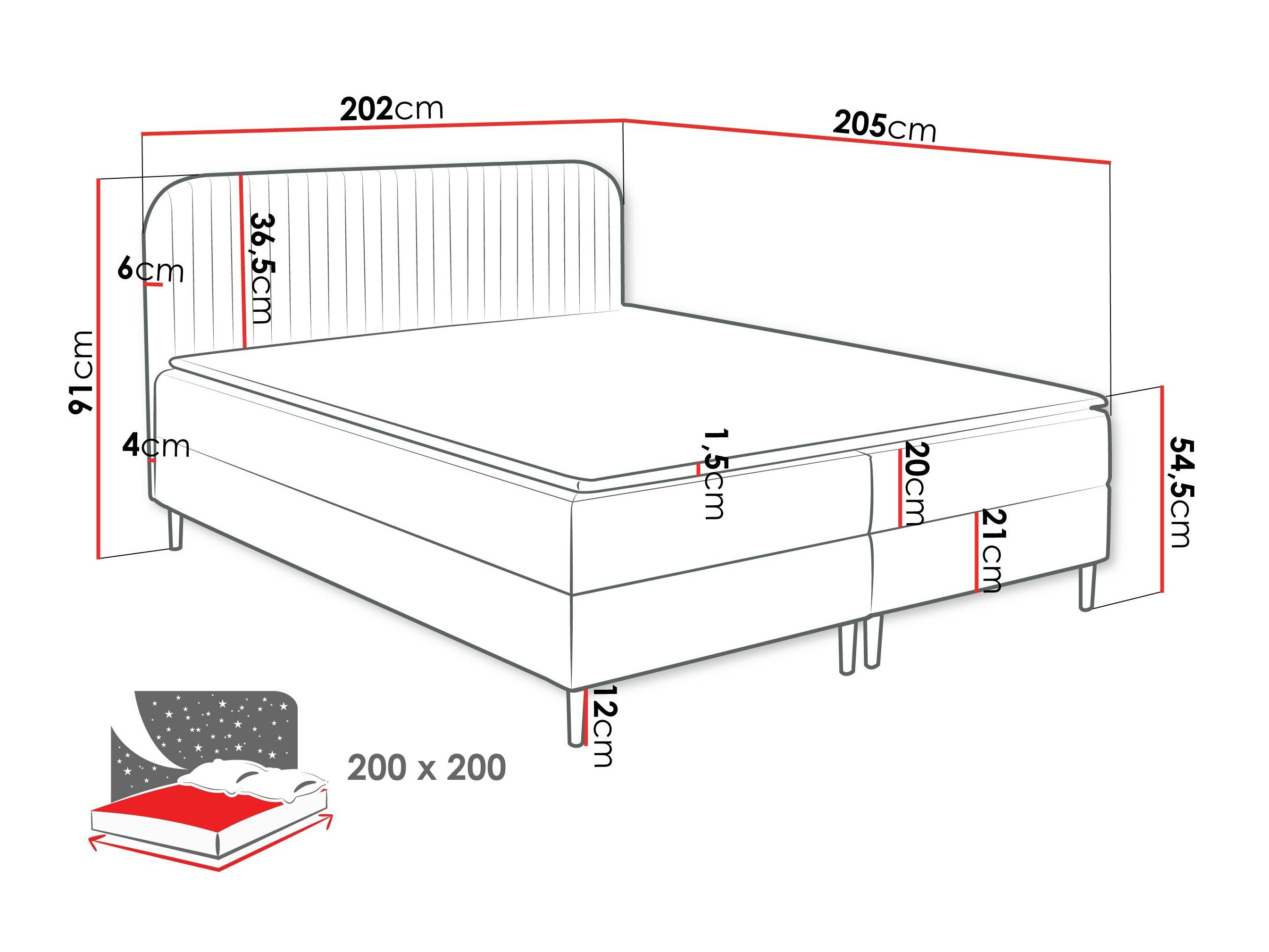 Letto continentale Rivus (Coral 10)