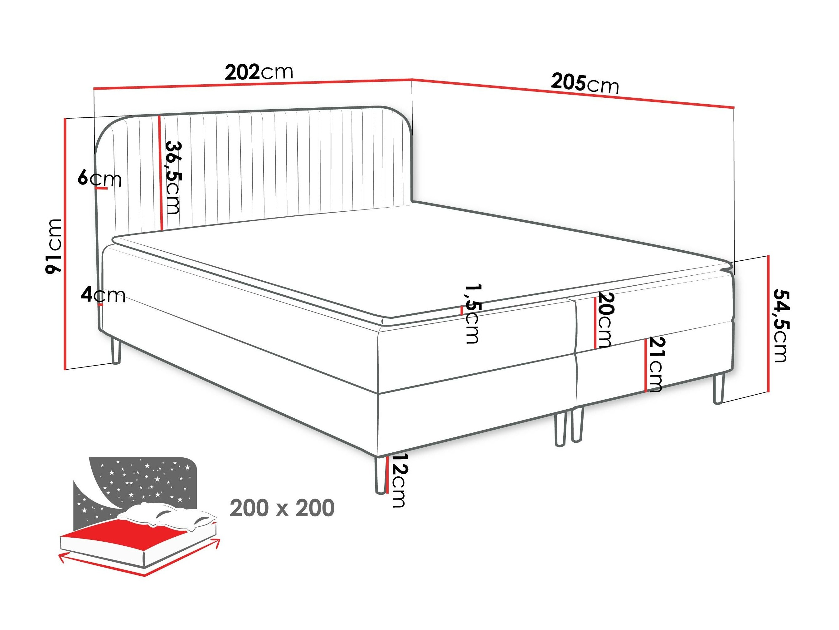Letto continentale Rivus (Coral 50)