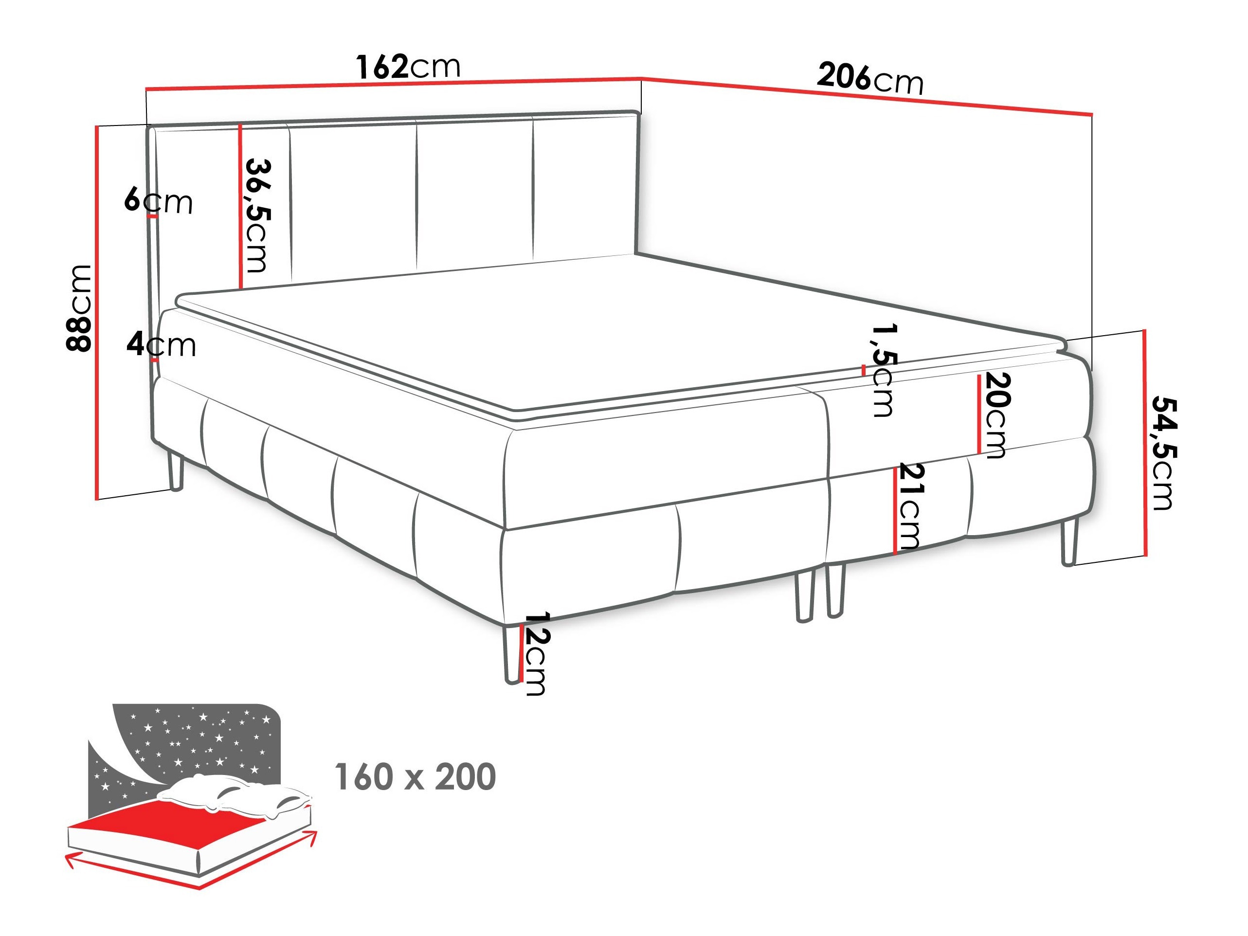 Letto continentale Rivus I (Coral 20)