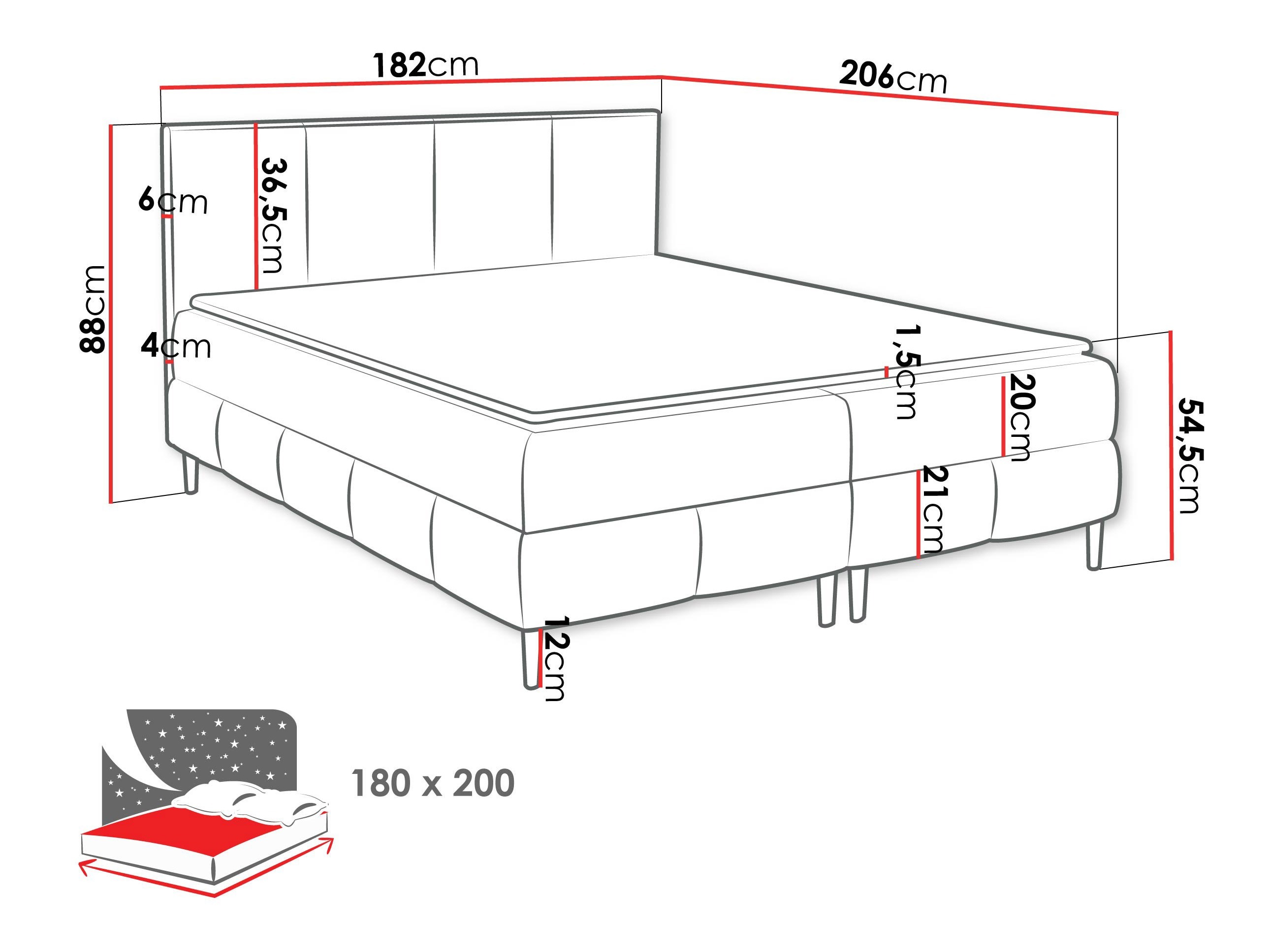 Letto continentale Rivus I (Coral 35)