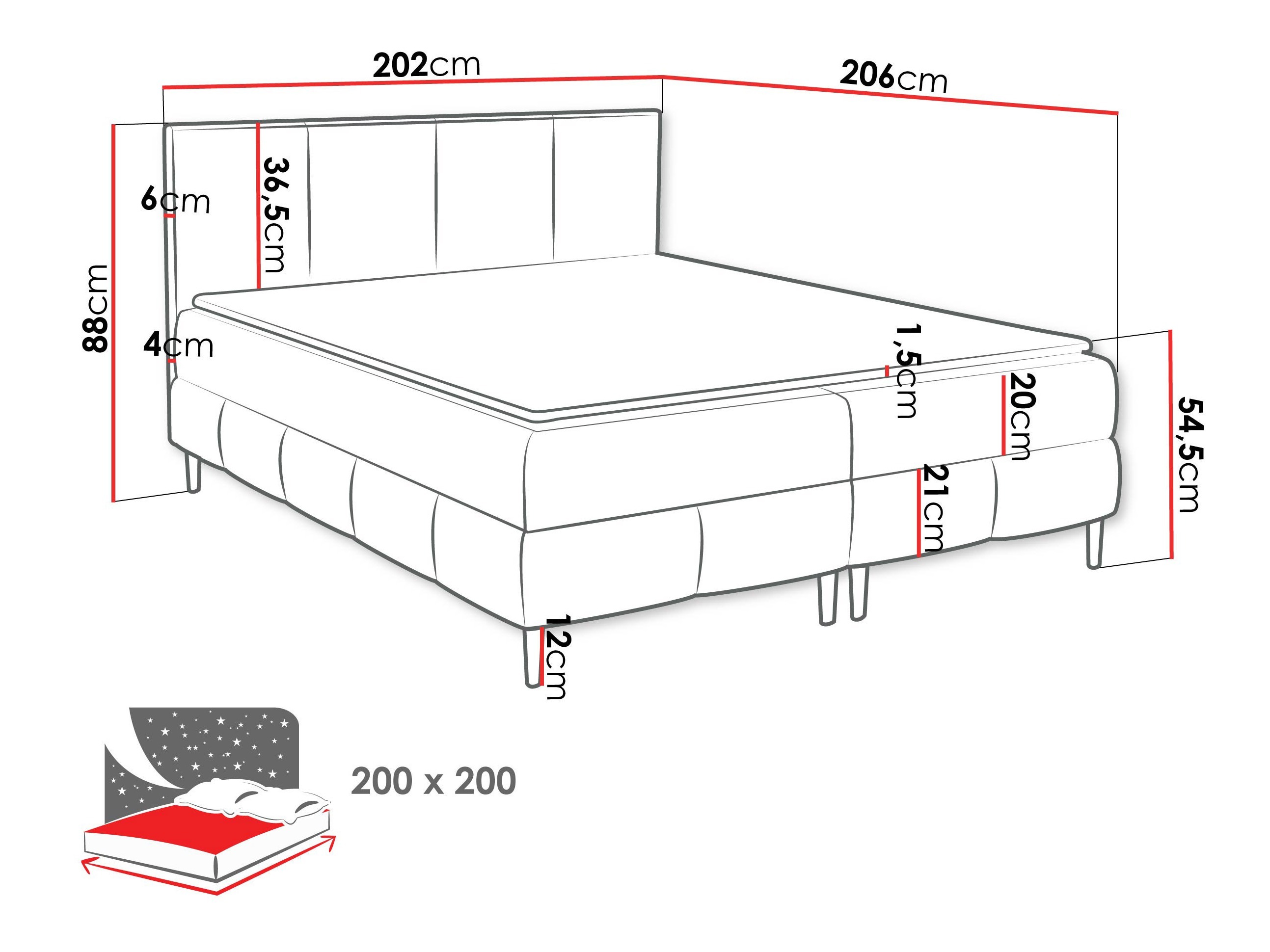 Letto continentale Rivus I (Coral 60)