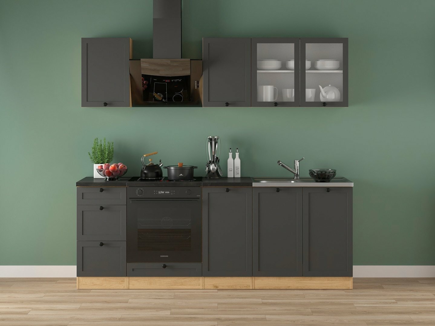 Set da cucina modulare Classic Grey Oak 117