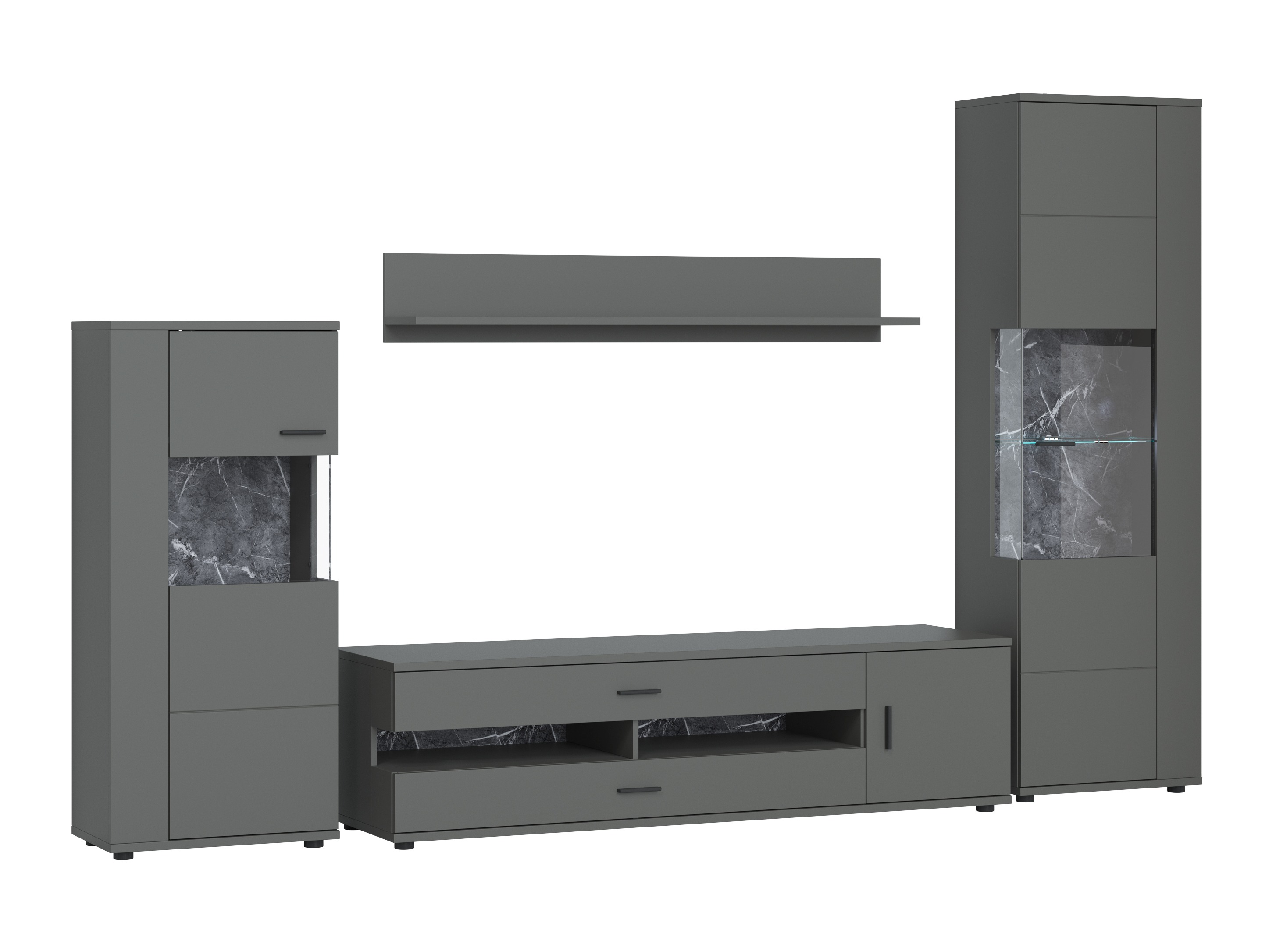 Parete attrezzata Ontario 161 (Grafite)