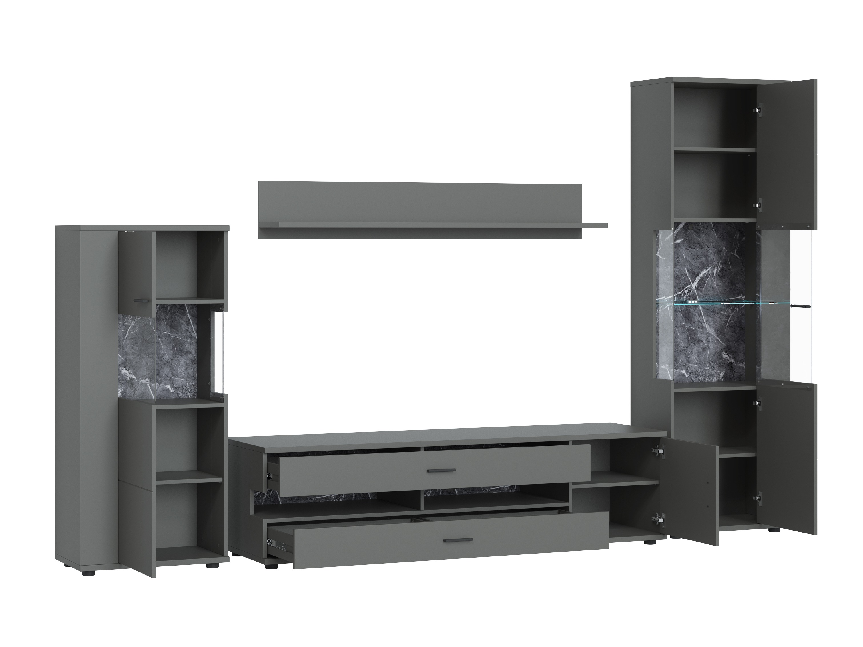 Parete attrezzata Ontario 161 (Grafite)