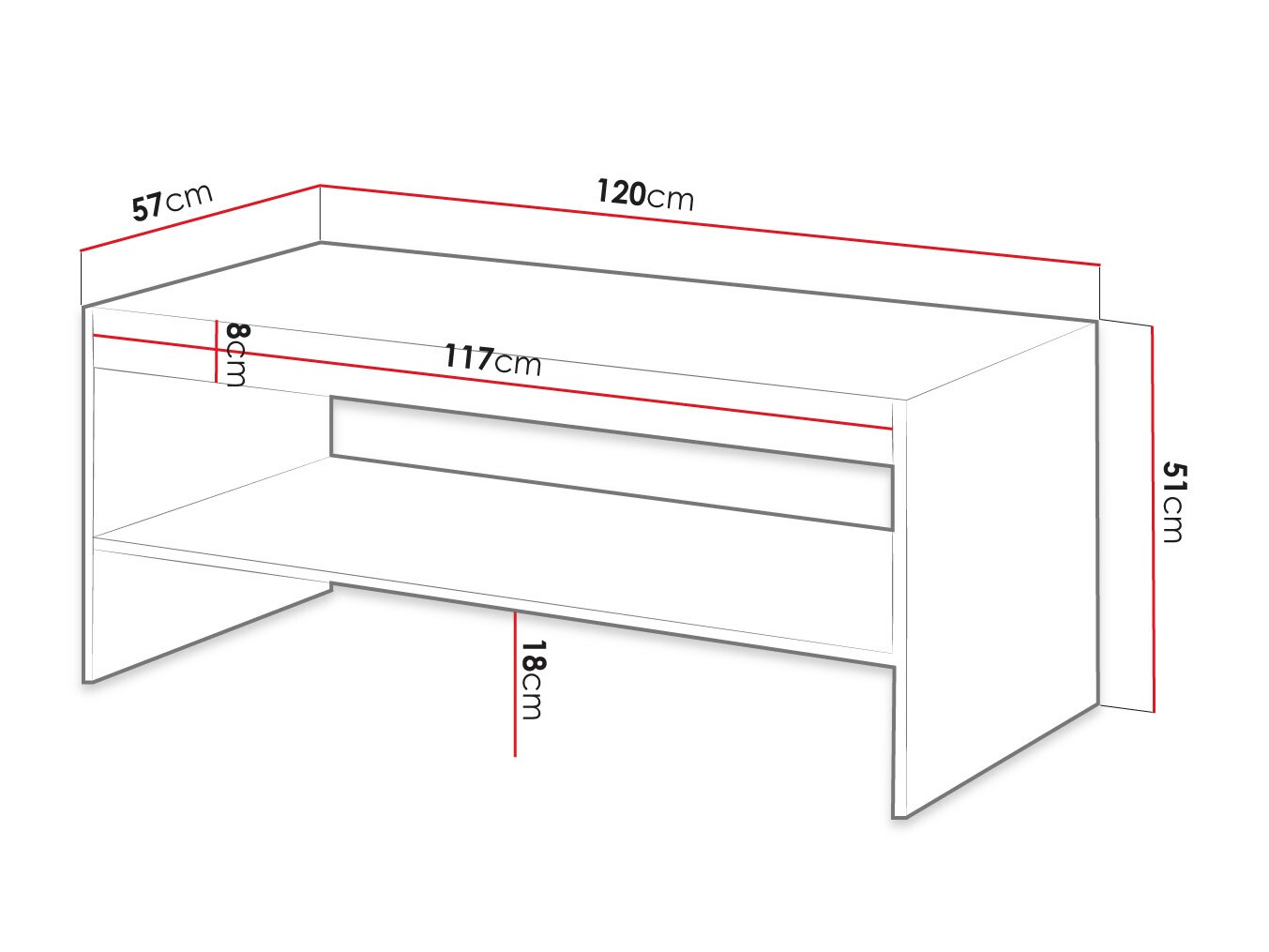 Tavolino da caffè Dicto (Bianco)