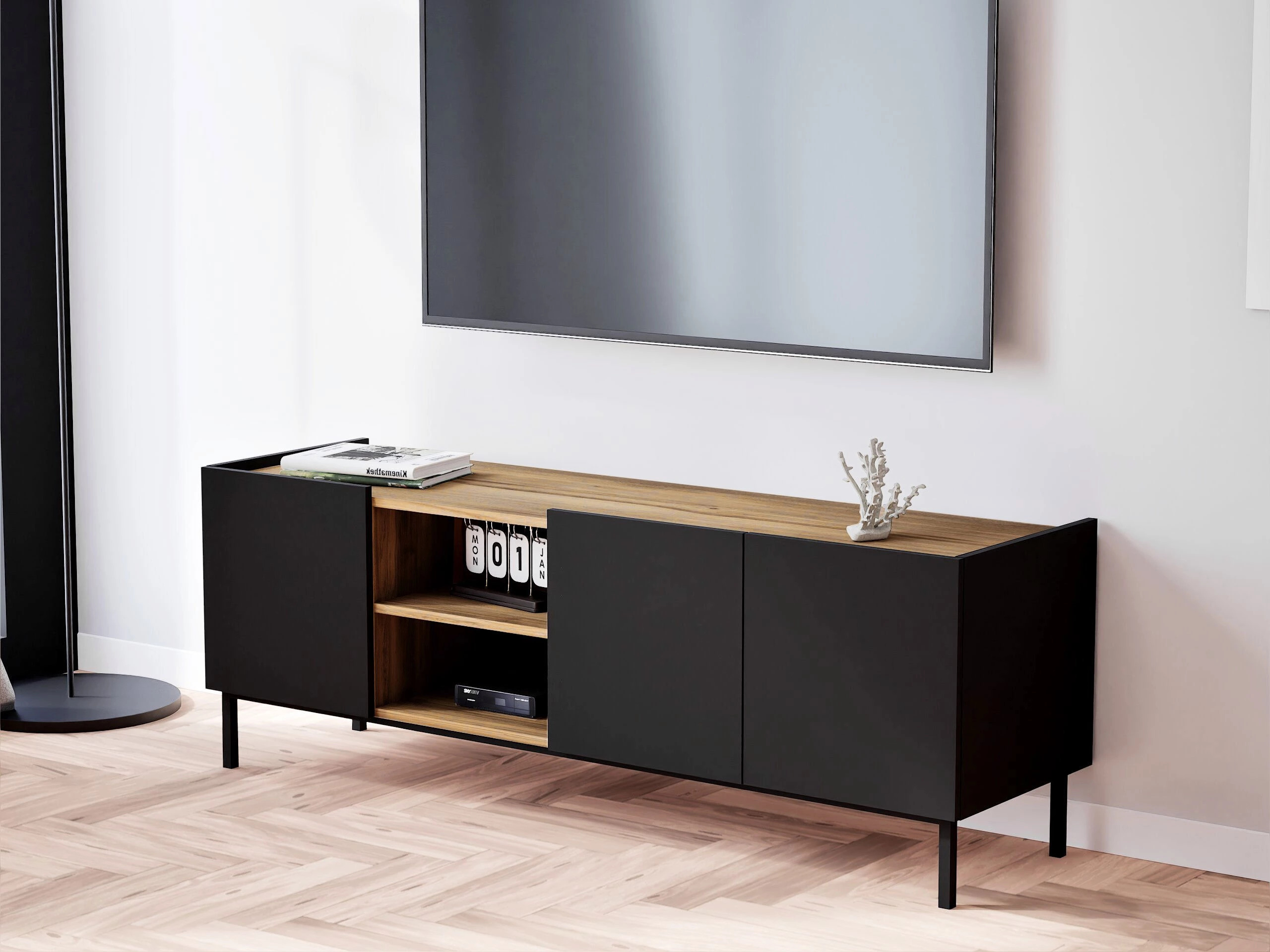 Mobile porta TV Veldome 102 (Nero + Nocciola)