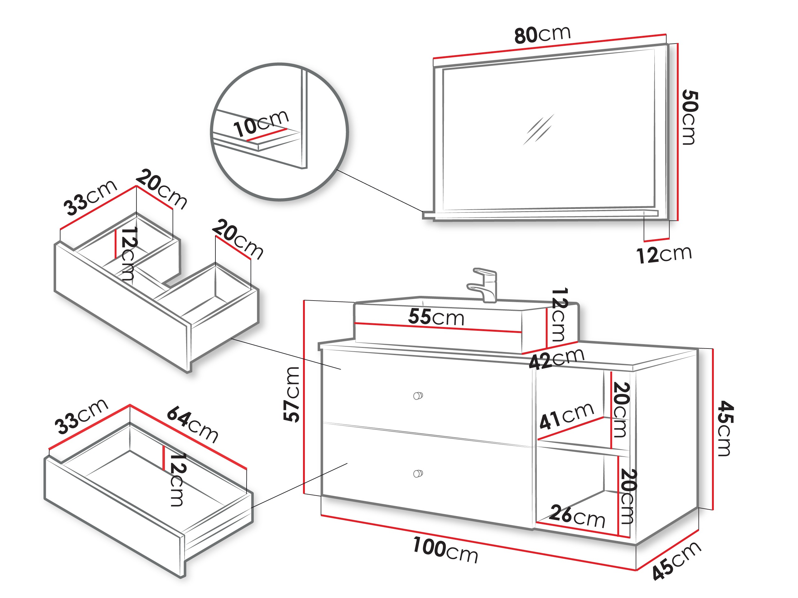 Set bagno Salus I (Cachemire + Quercia)