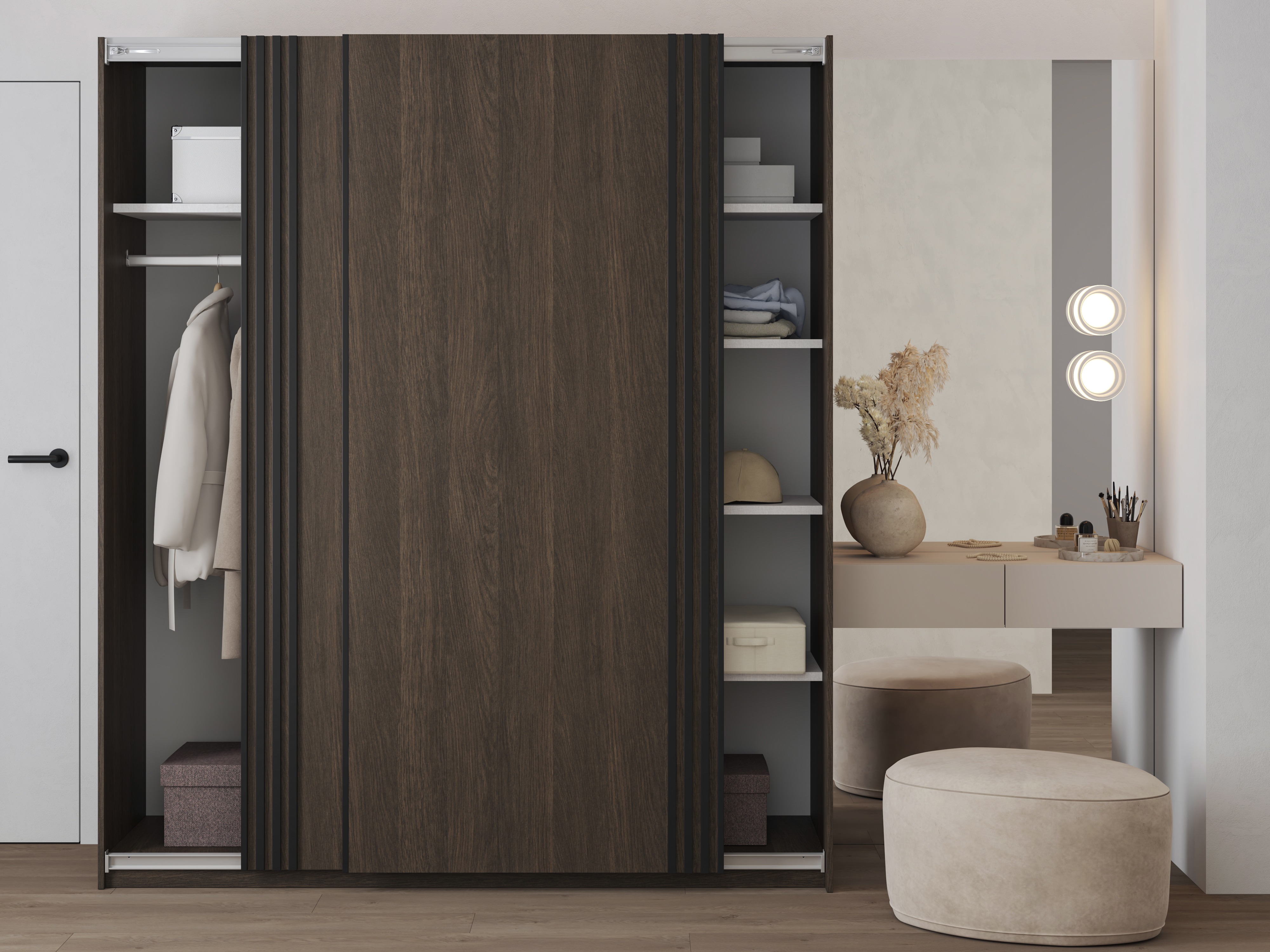 Armadio Austin 372 (Rovere moro + Nero)