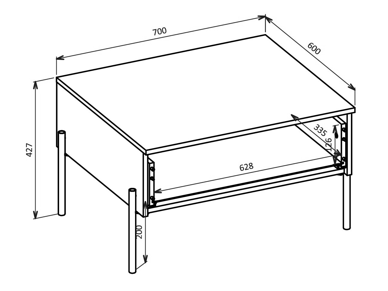 Tavolino da caffè Levtenu 107 (Quercia)