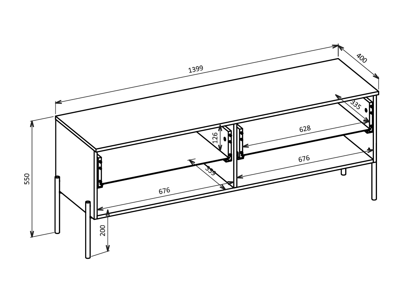 Parete attrezzata Levtenu 118 (Cachemire)
