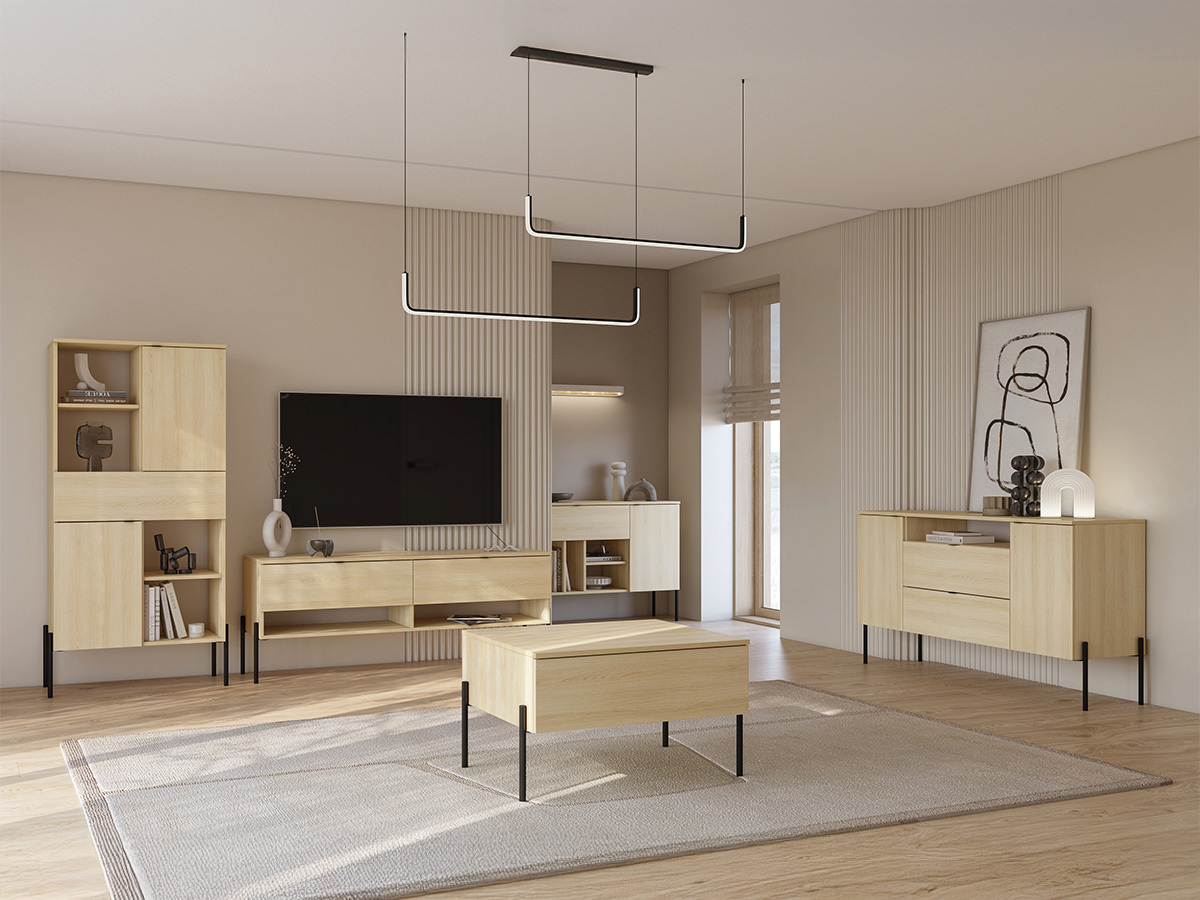 Parete attrezzata Levtenu 118 (Quercia)