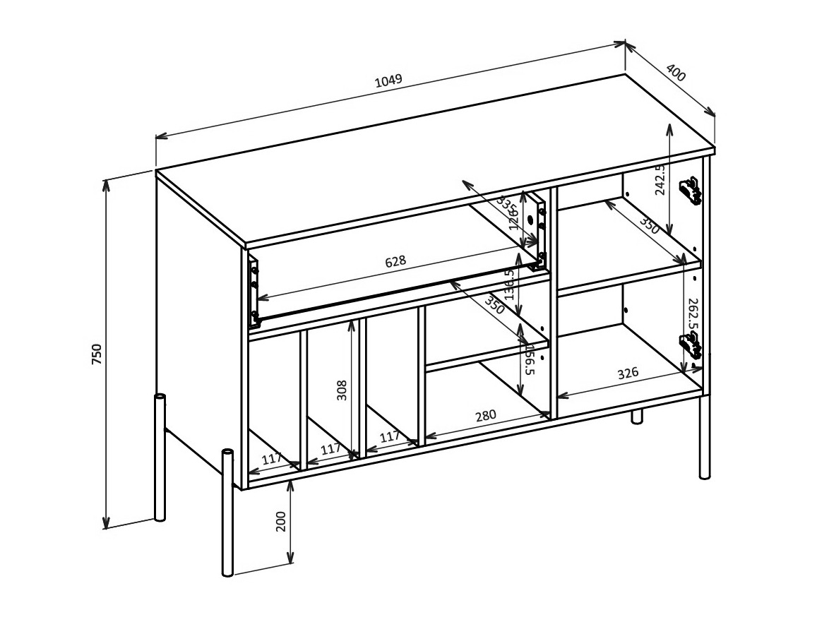 Parete attrezzata Levtenu 118 (Quercia)