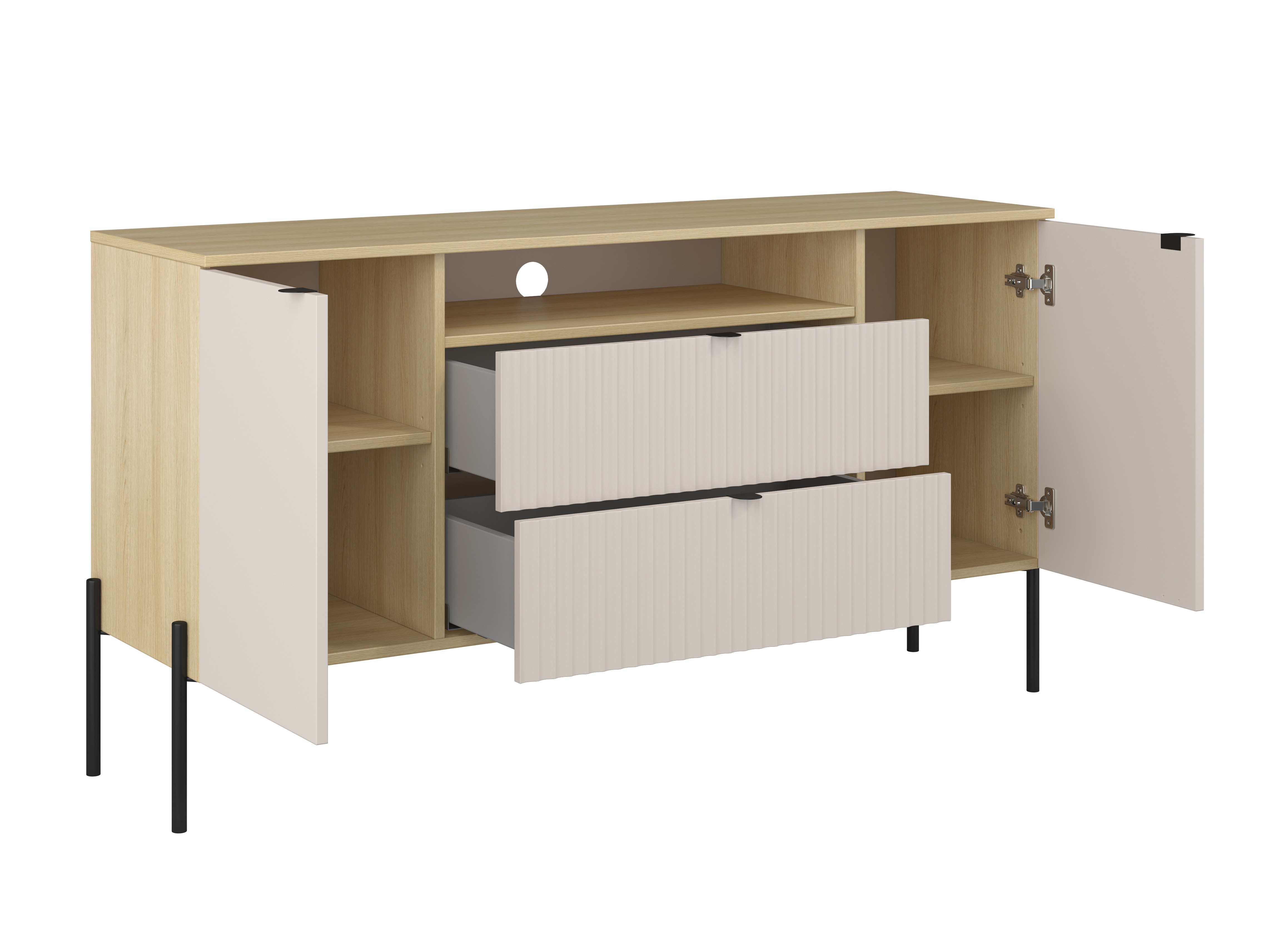 Parete attrezzata Levtenu 119 (Quercia + Cachemire)