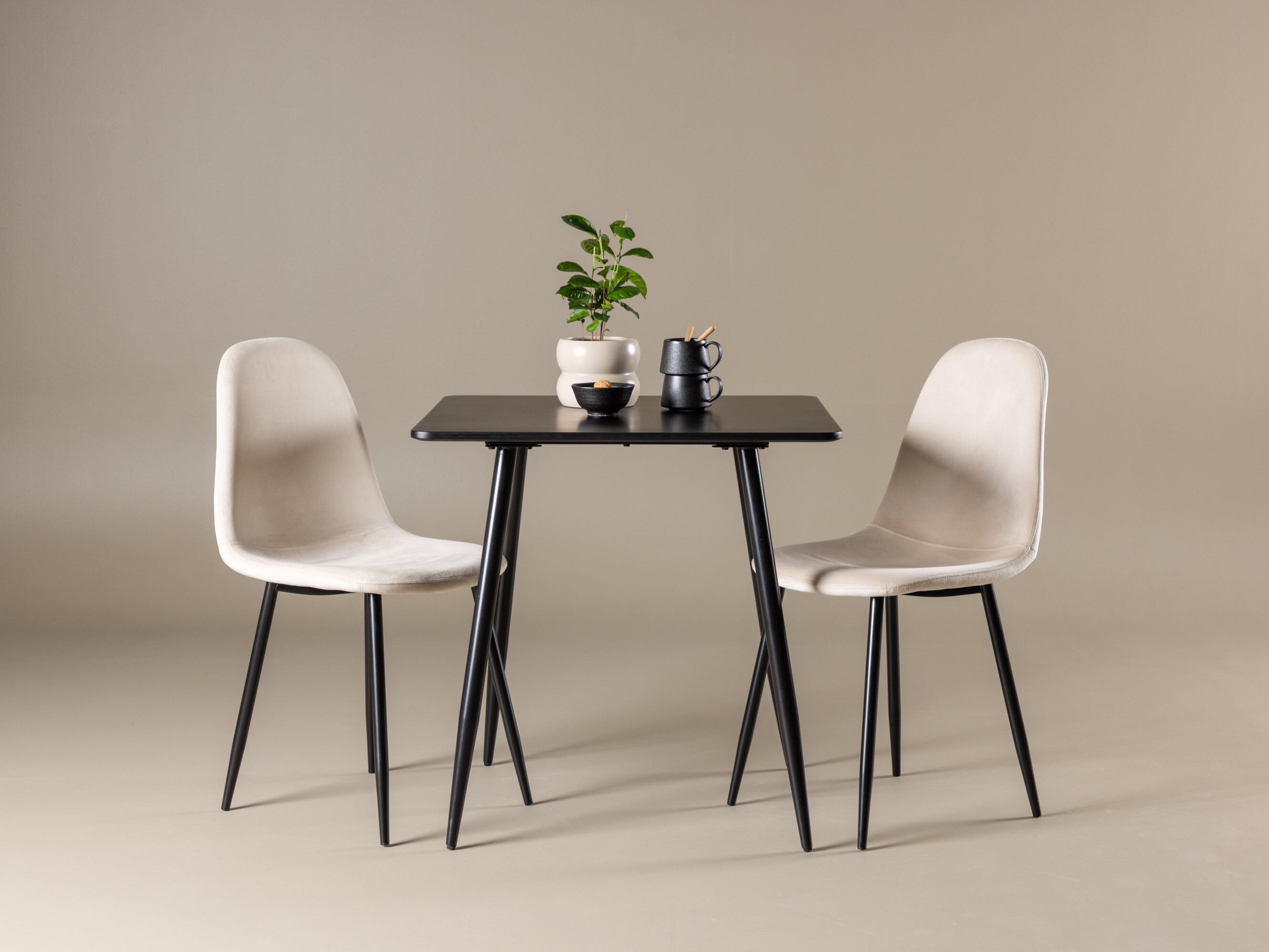 Set sala da pranzo Dallas 4909 (Beige + Nero)