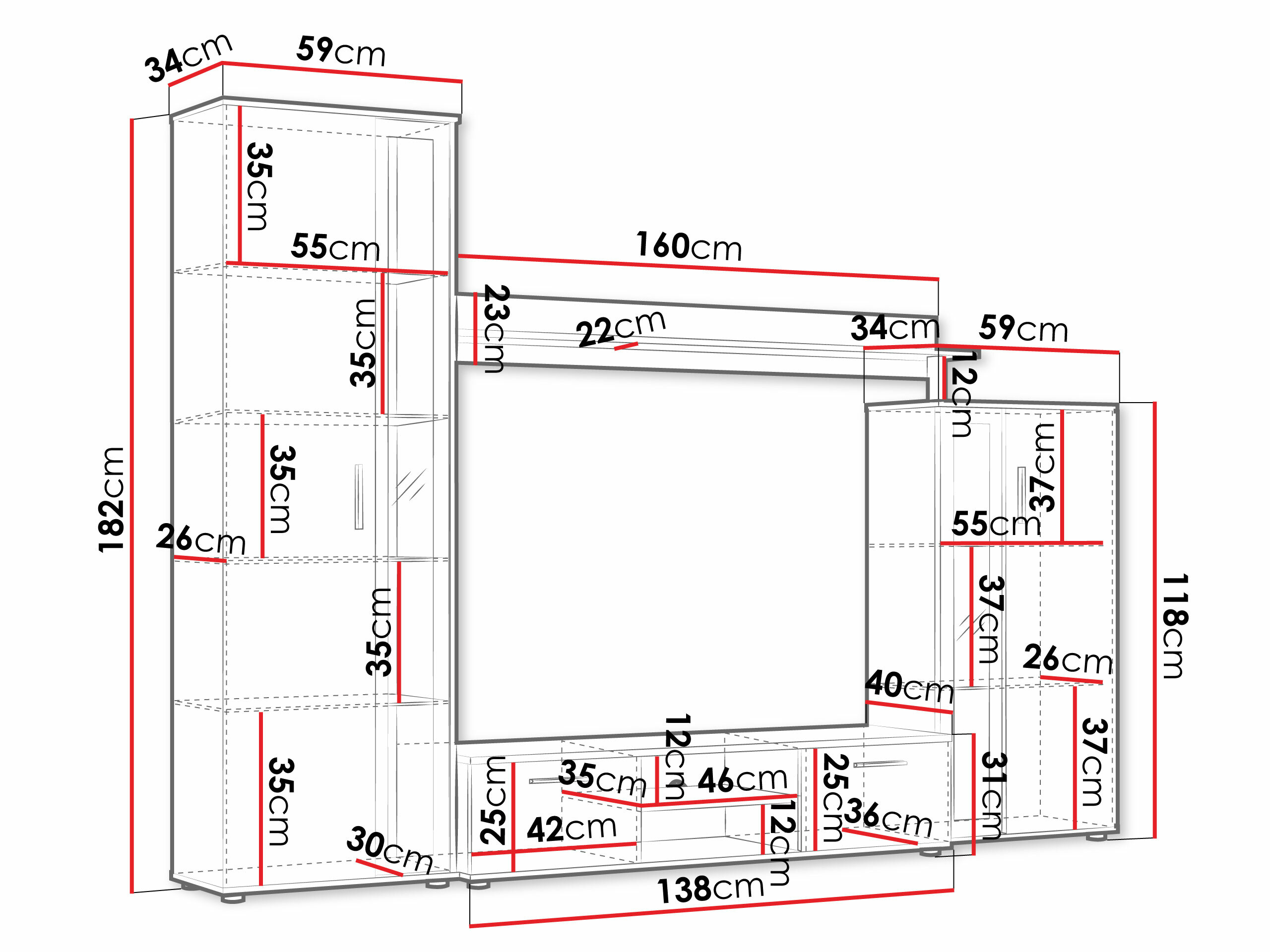 Parete attrezzata Bristol 134