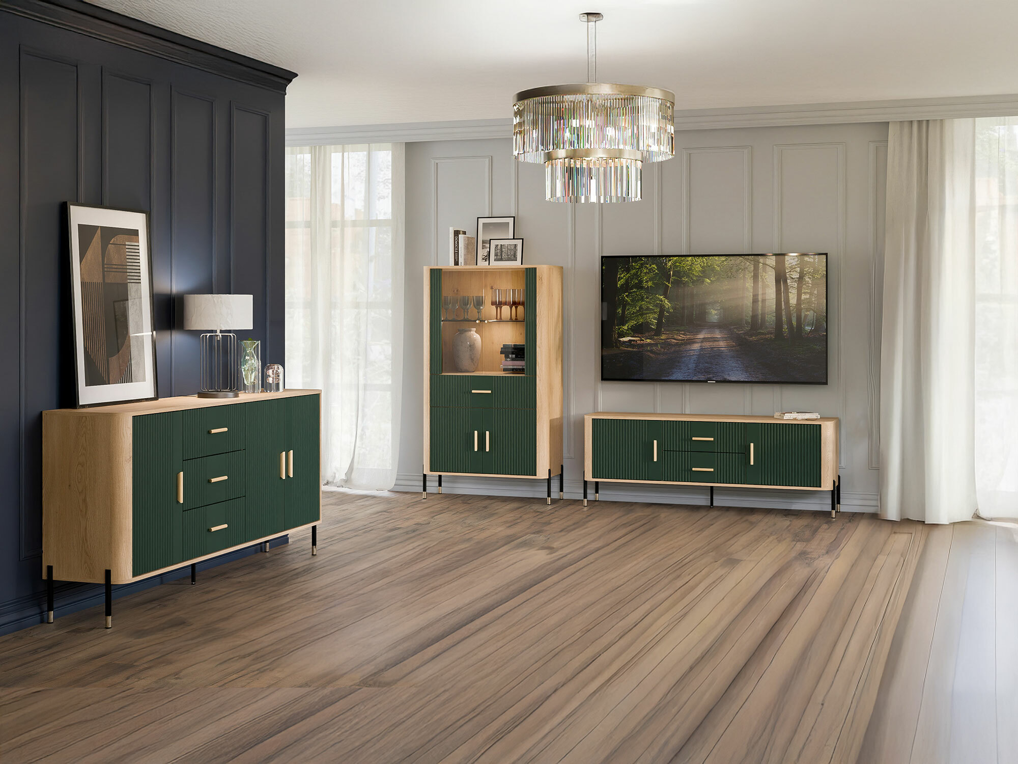 Parete attrezzata Flosora 147 (Verde)