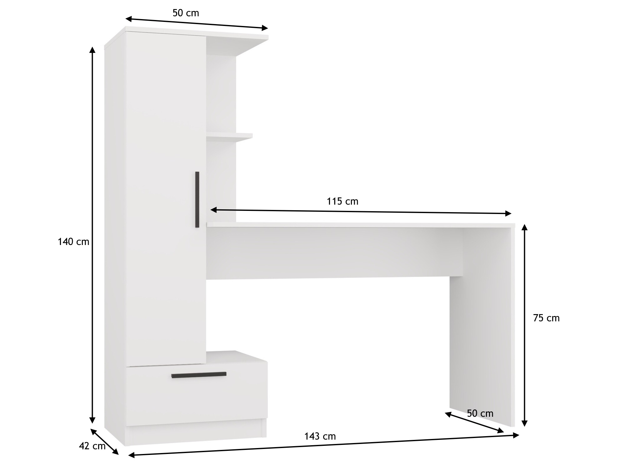 Scrivania da ufficio Mandeville 321 (Bianco)