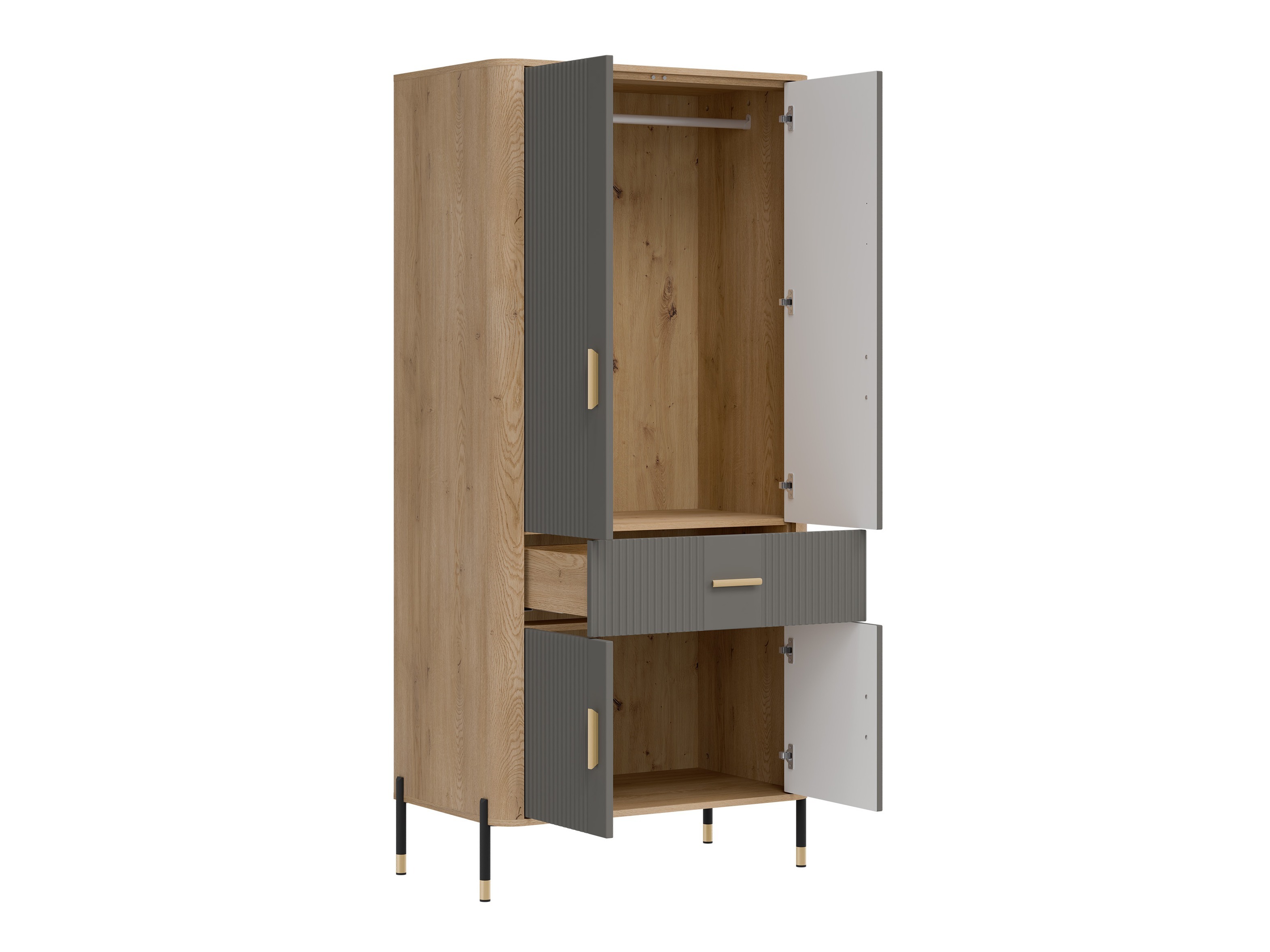 Parete attrezzata Flosora 149 (Grigio)