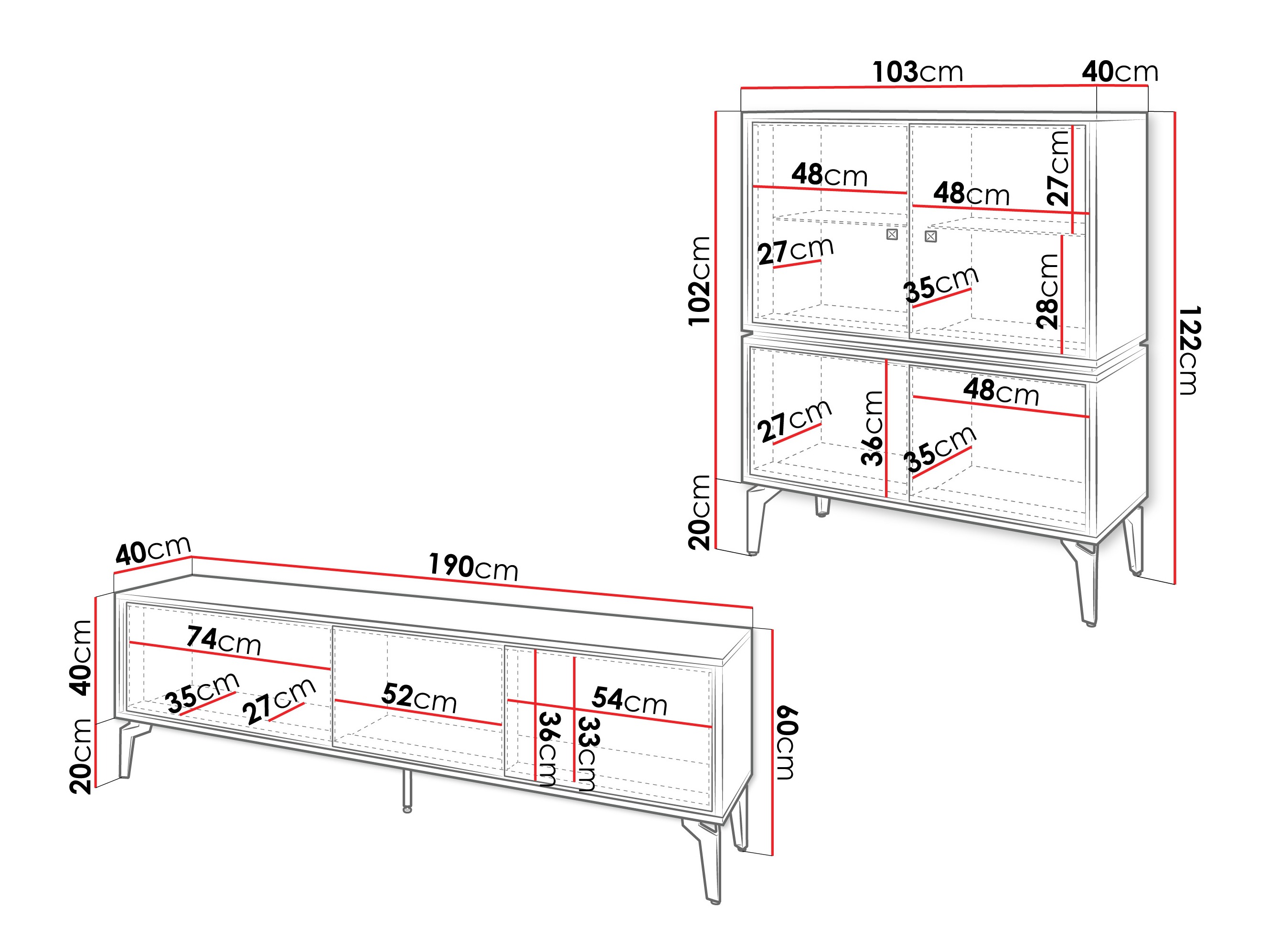Parete attrezzata Cornovu 105