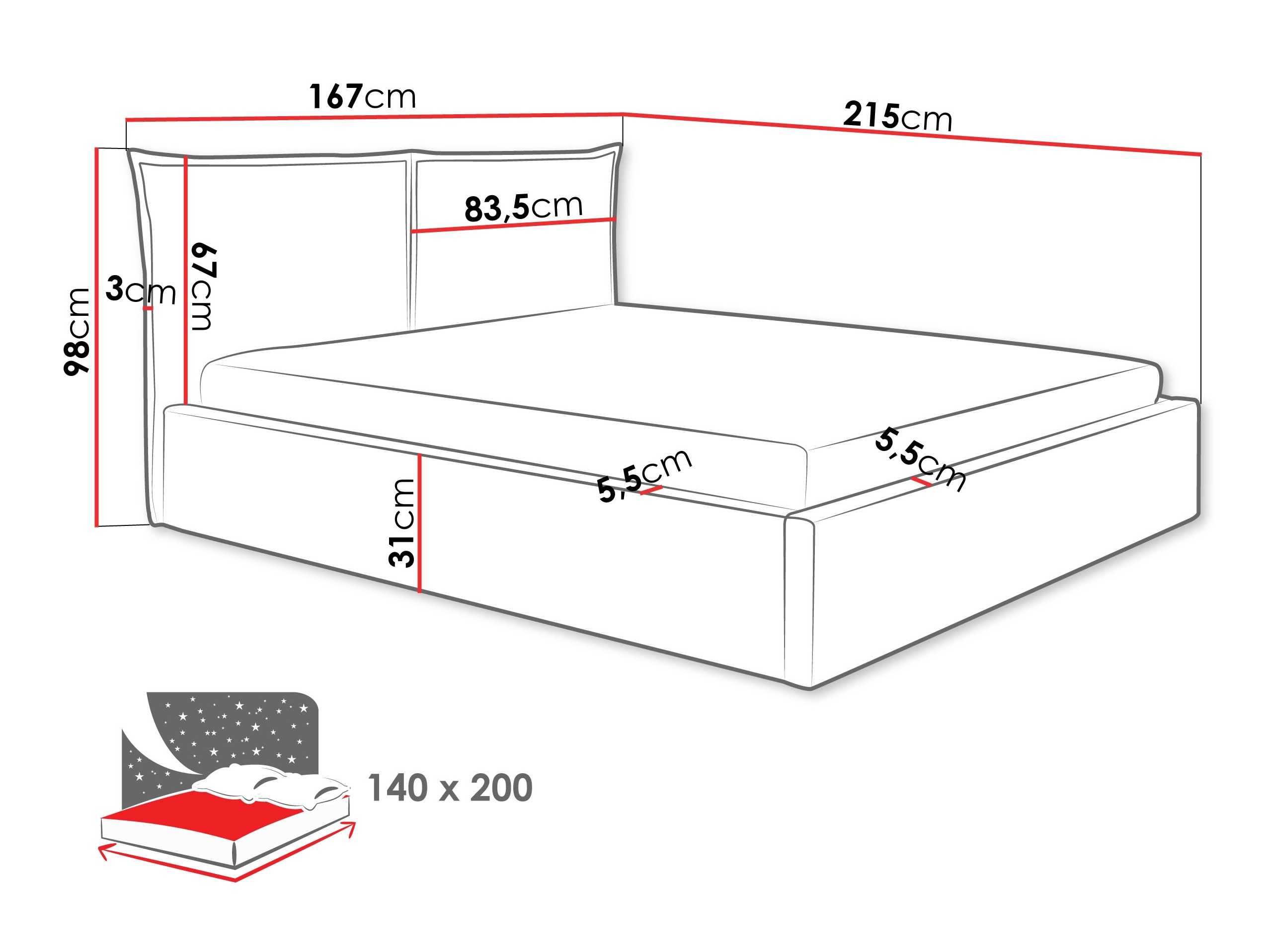 Letto Malden 100 (Kronos 07)