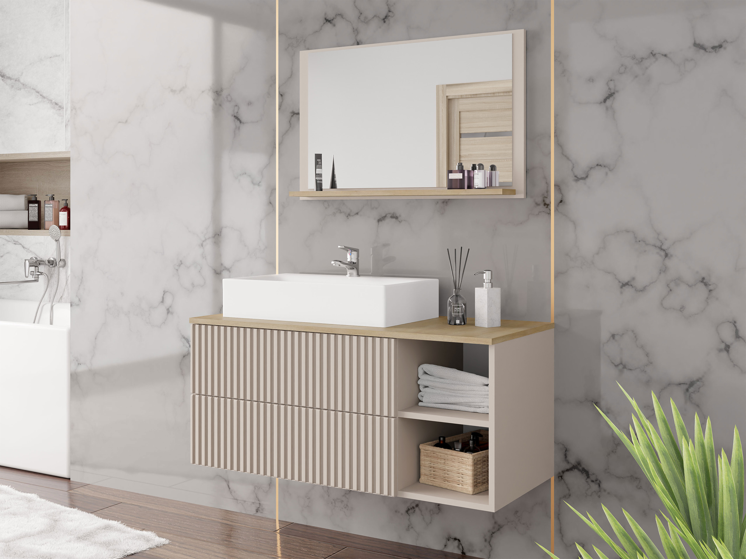 Set bagno Nauta (Cachemire + Quercia)