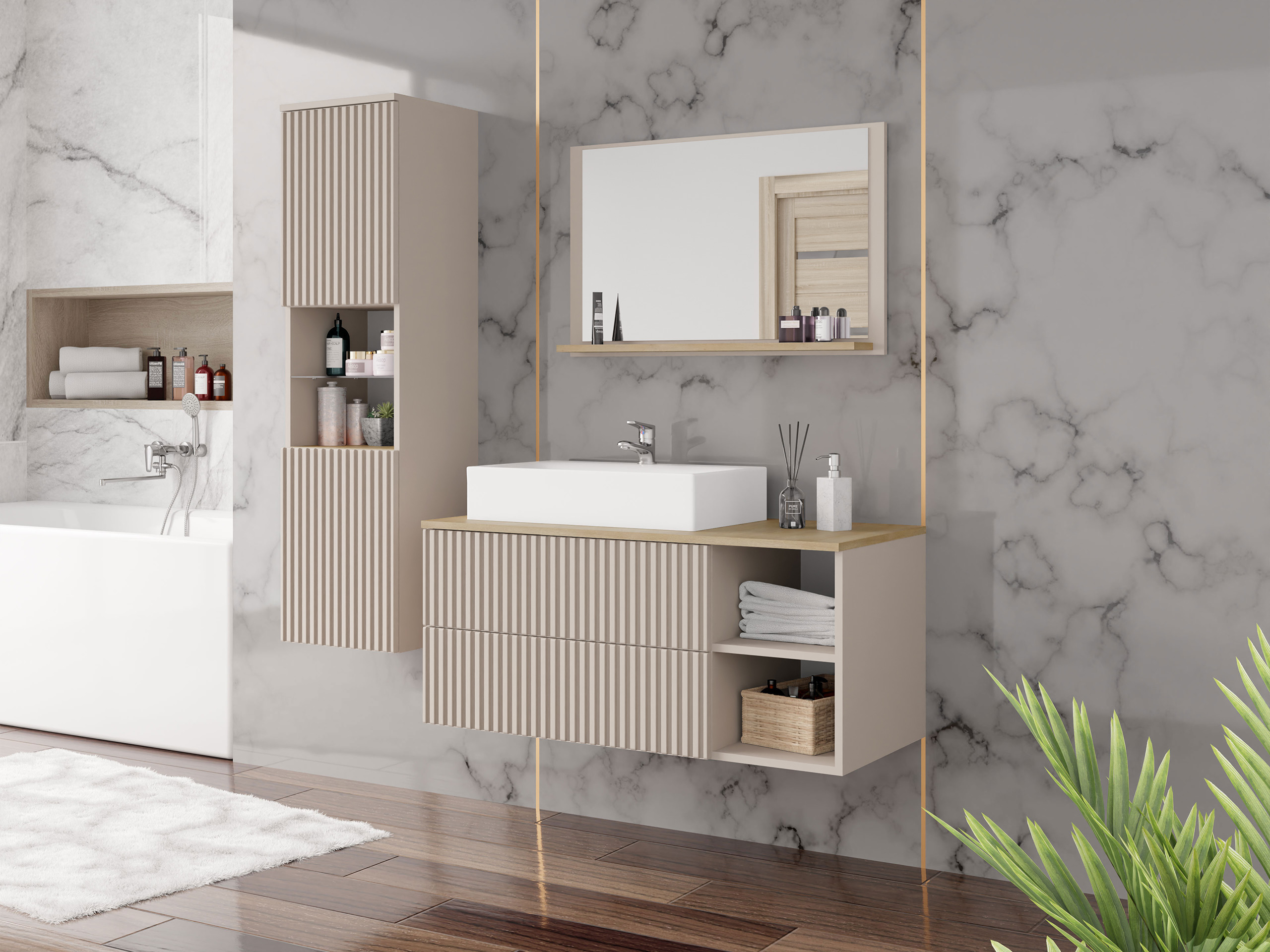 Set bagno Nauta I (Cachemire + Quercia)