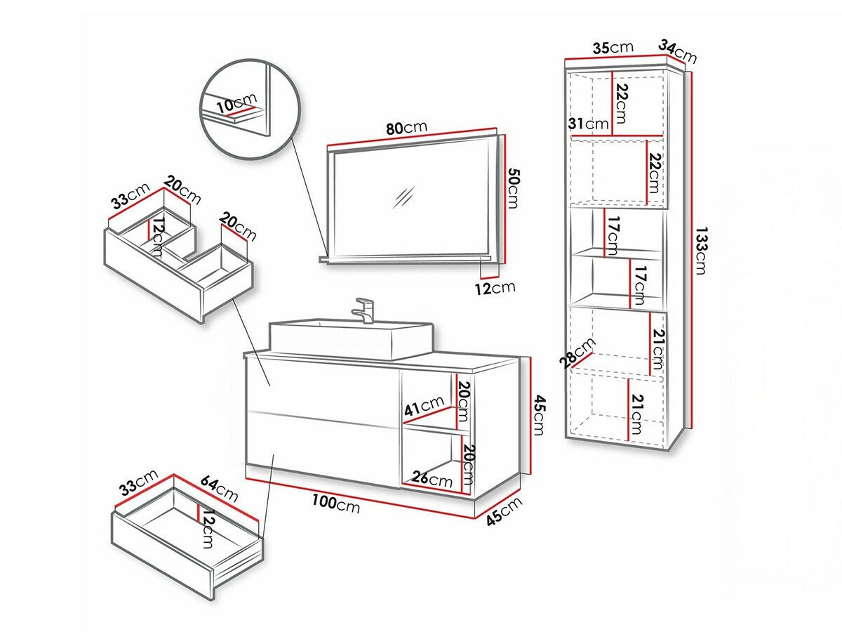 Set bagno Nauta I (Cachemire + Quercia)