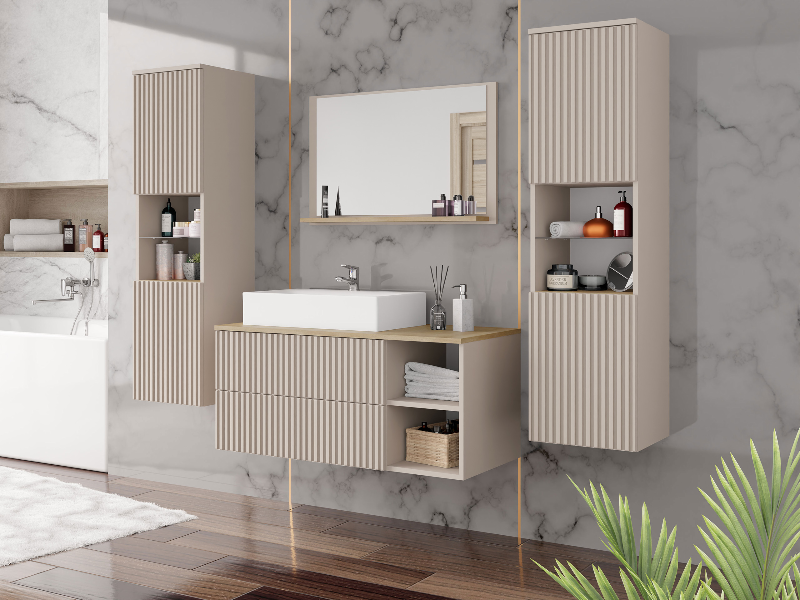 Set bagno Nauta II (Cachemire + Quercia)