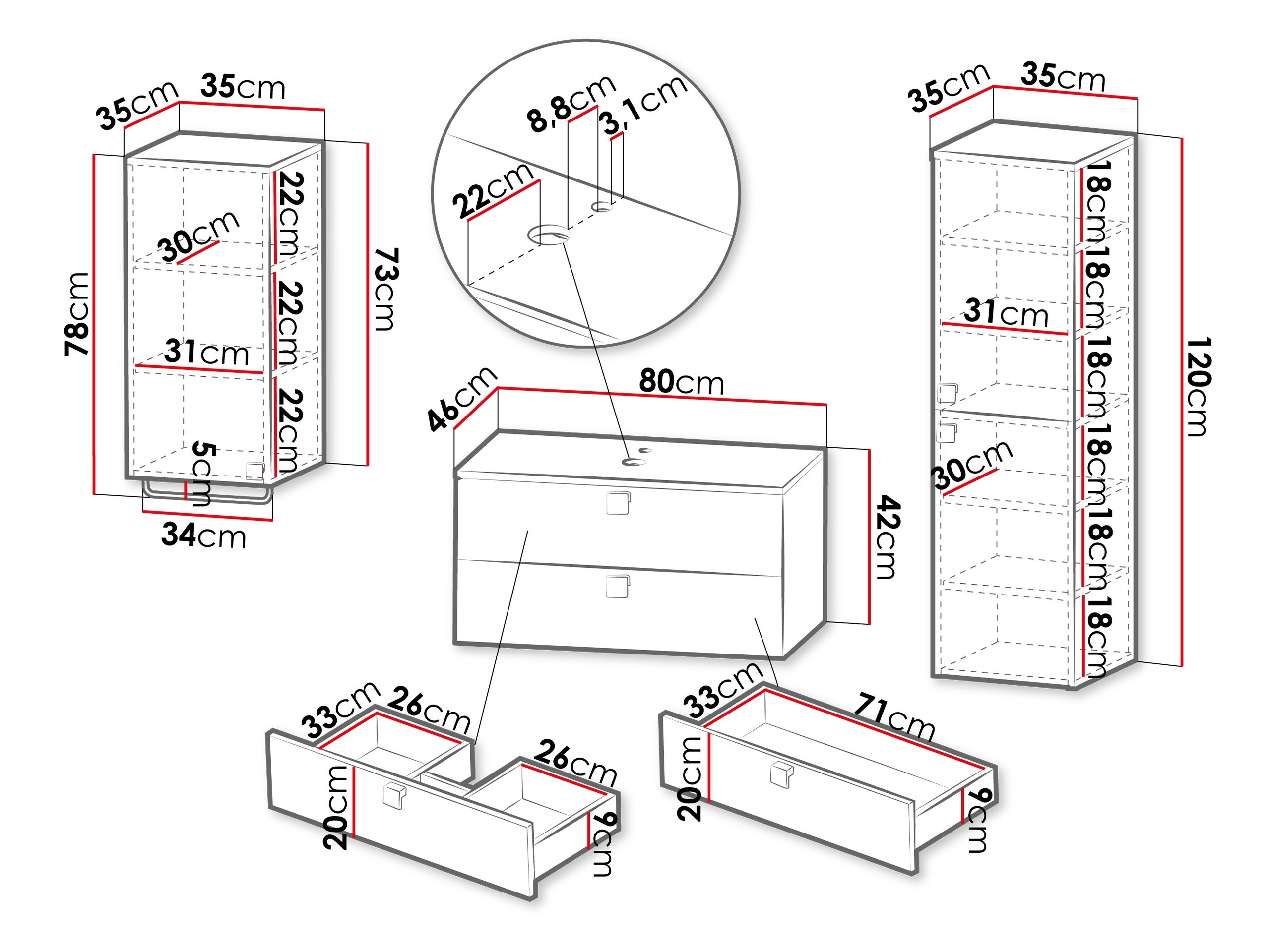Set bagno Panium II (Nocciola)