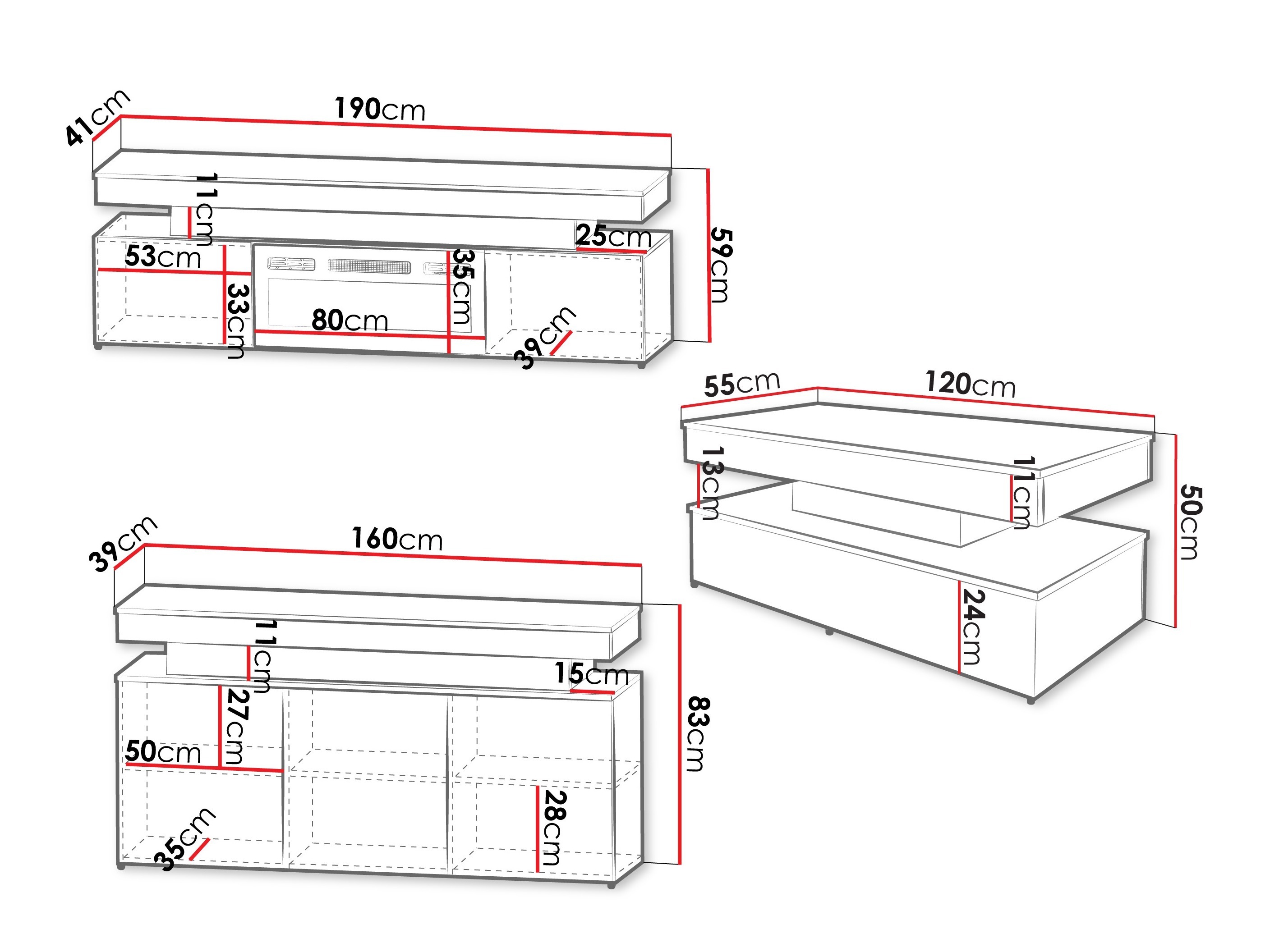 Parete attrezzata Monfero I (Nocciola)