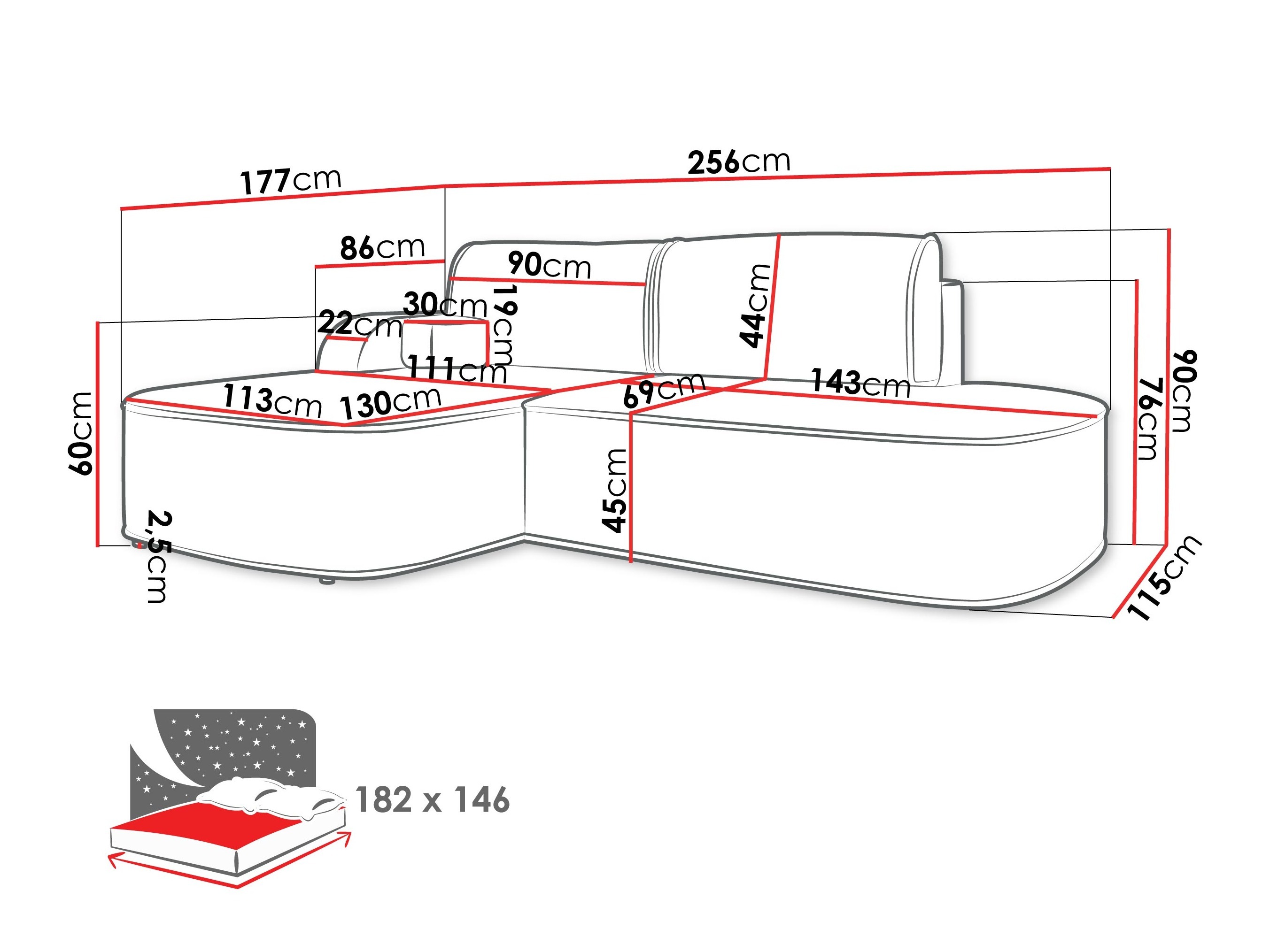 Divano angolare Comfivo Sensus (Coral 65)