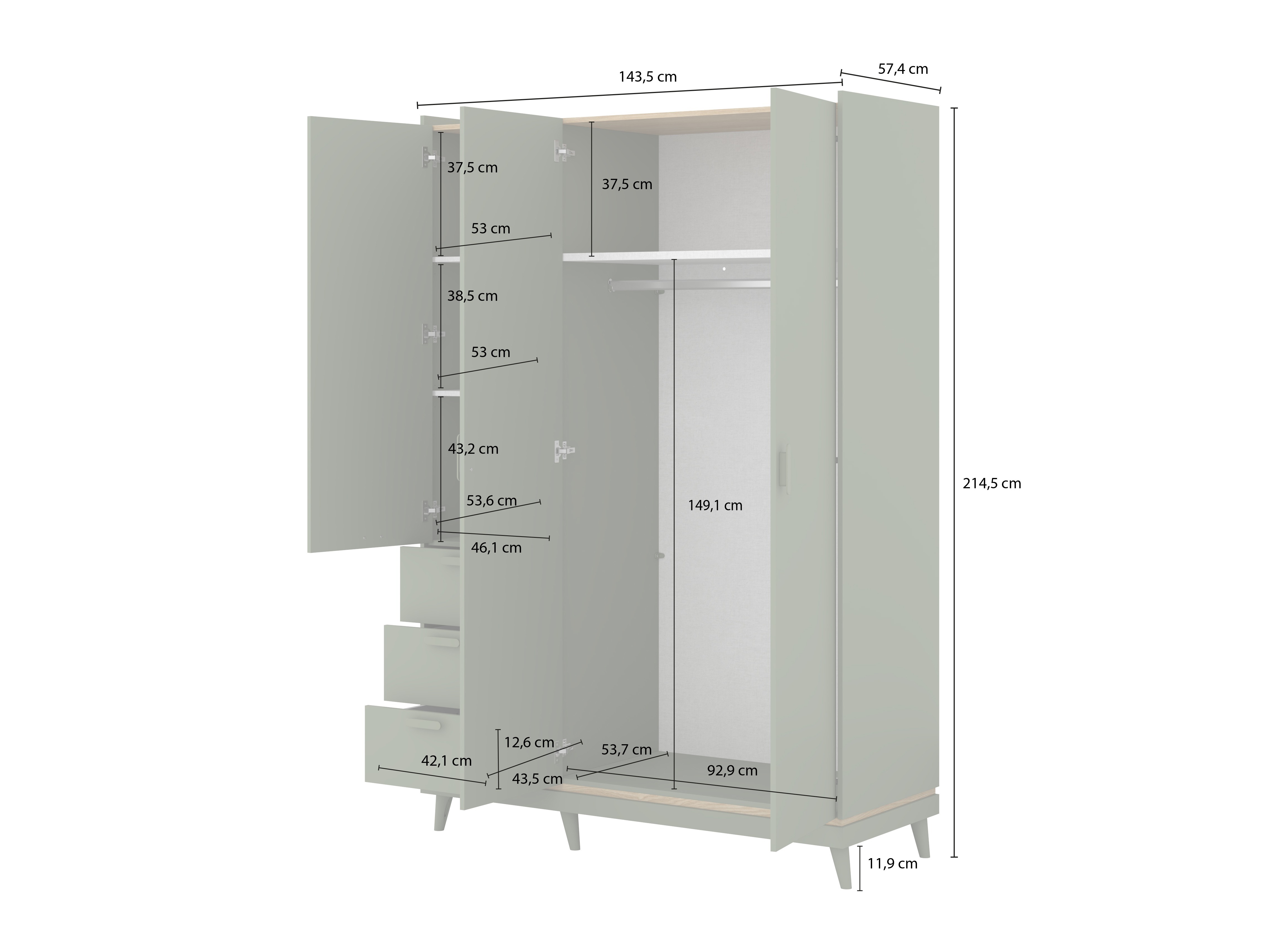 Armadio Fertalu 100 (Quercia + Arancione)