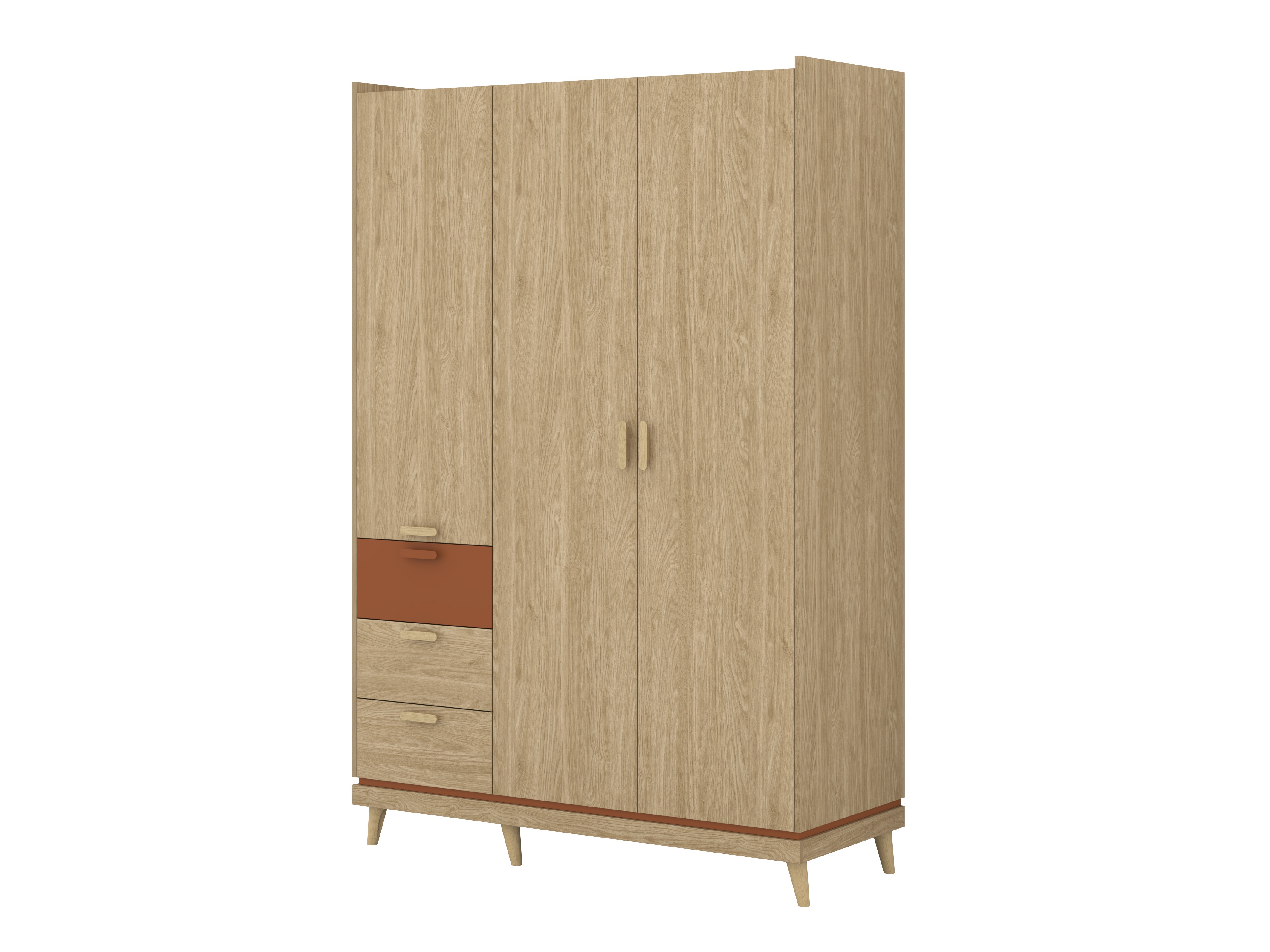 Armadio Fertalu 100 (Quercia + Arancione)