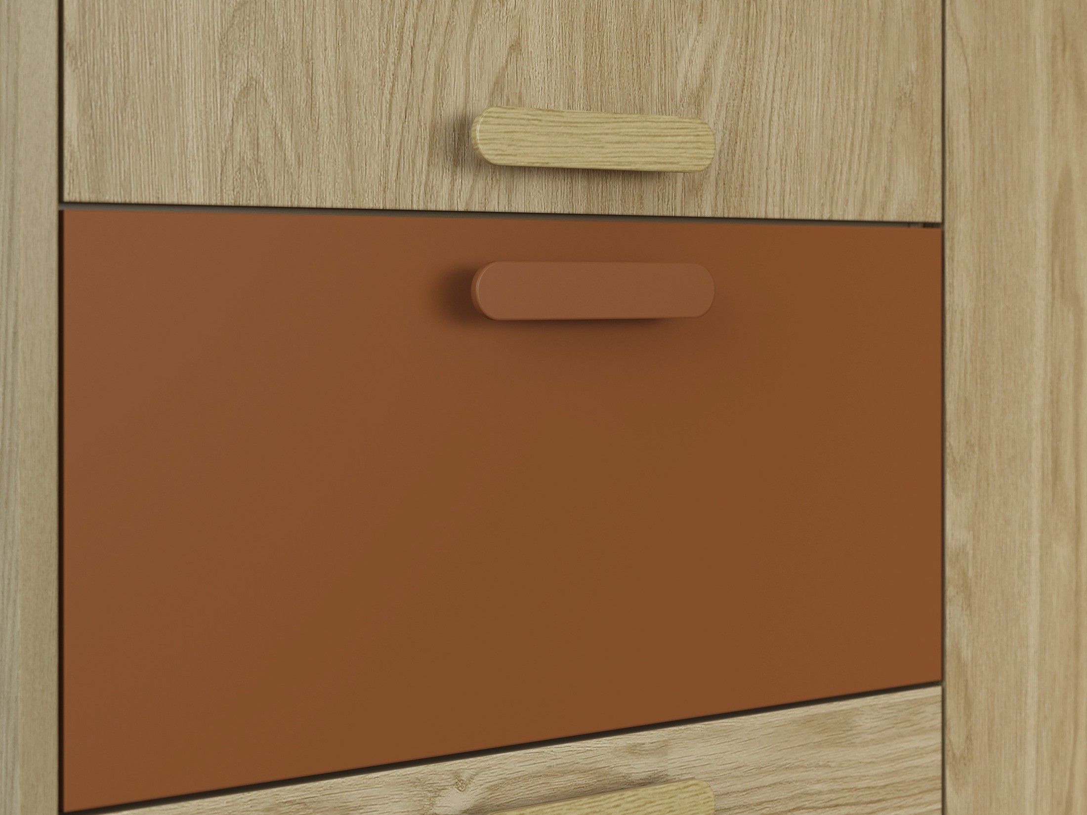 Armadio Fertalu 100 (Quercia + Arancione)