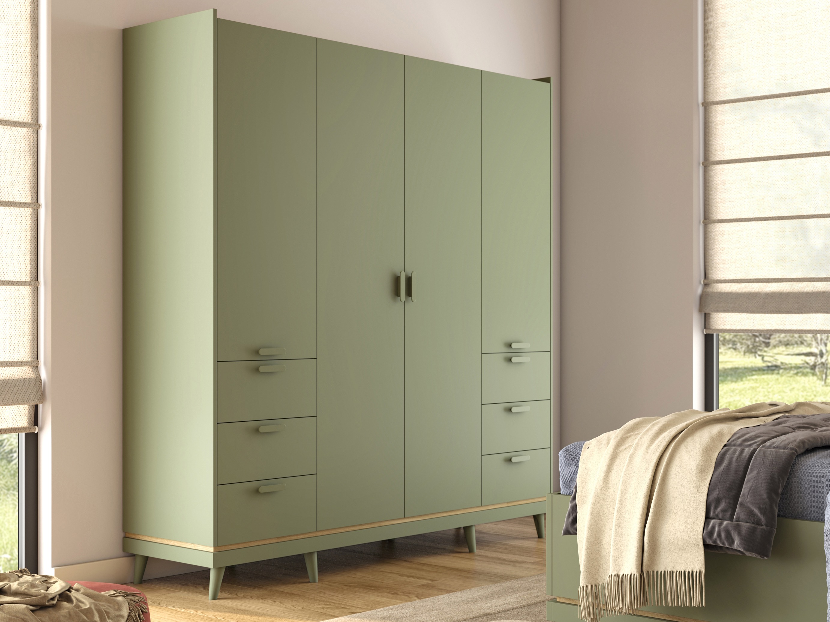 Armadio Fertalu 101 (Verde + Quercia)